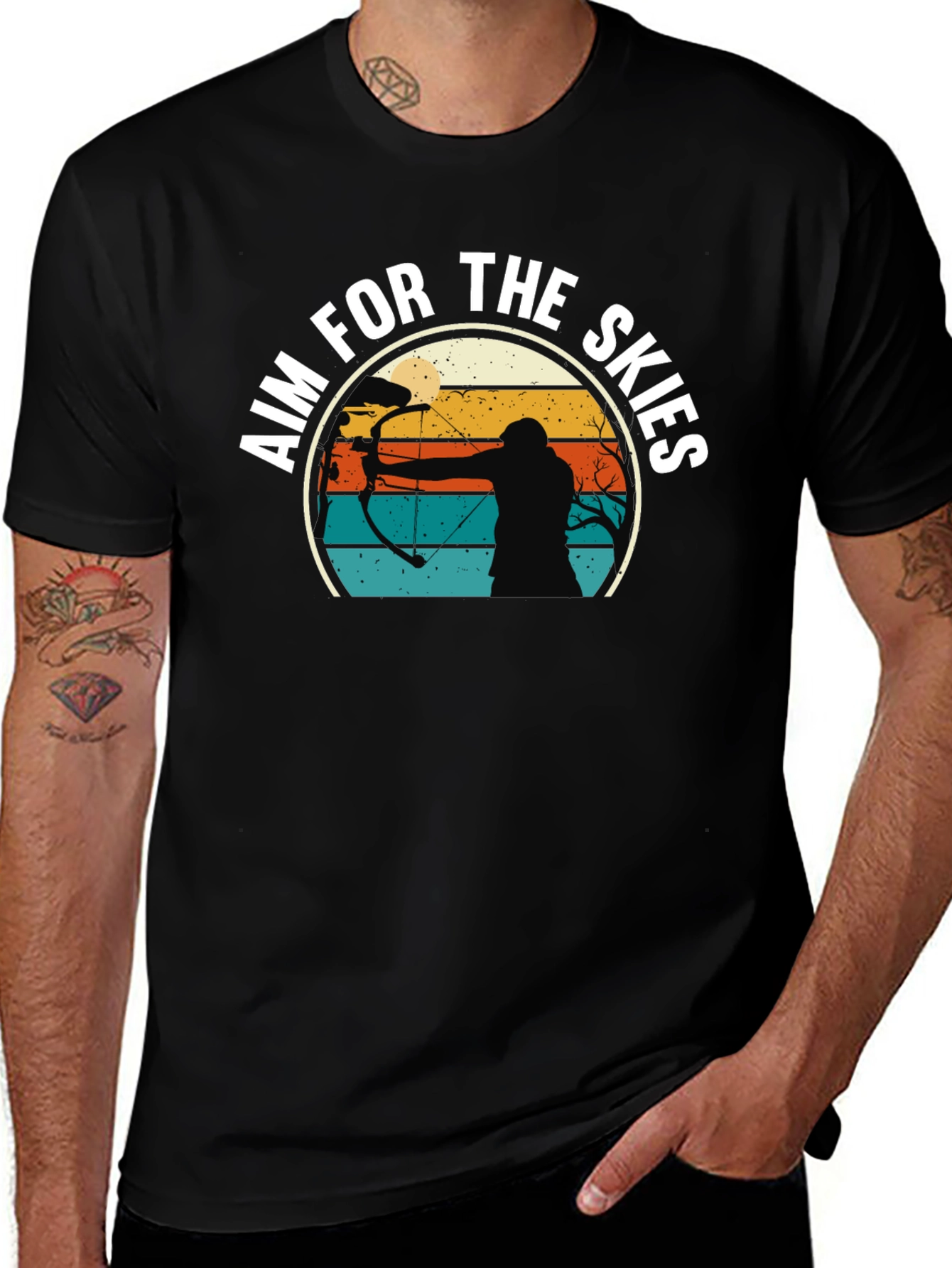 Aim For The Skies Retro Archer Graphic T-Shirt