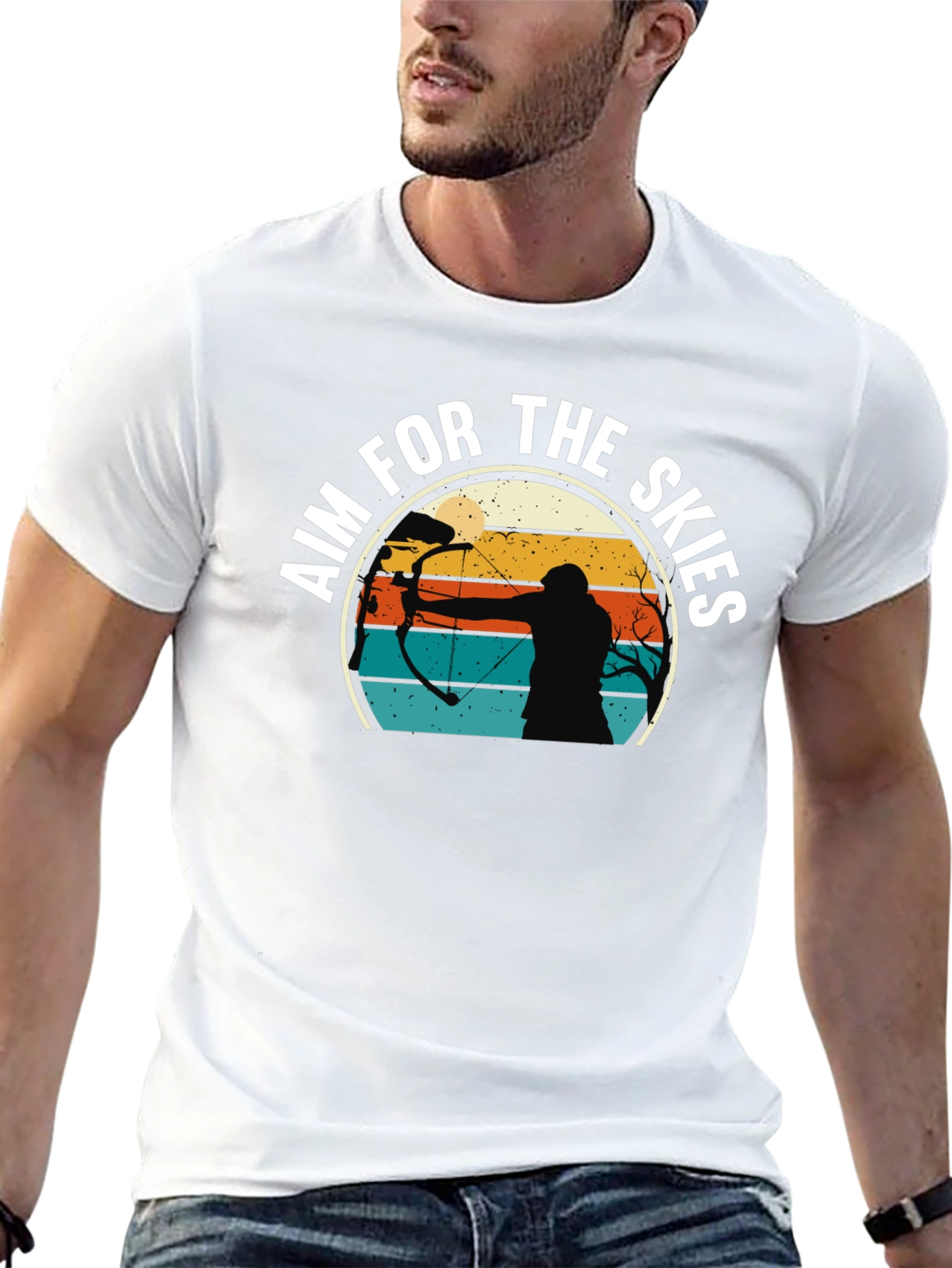 Aim For The Skies Retro Archer Graphic T-Shirt