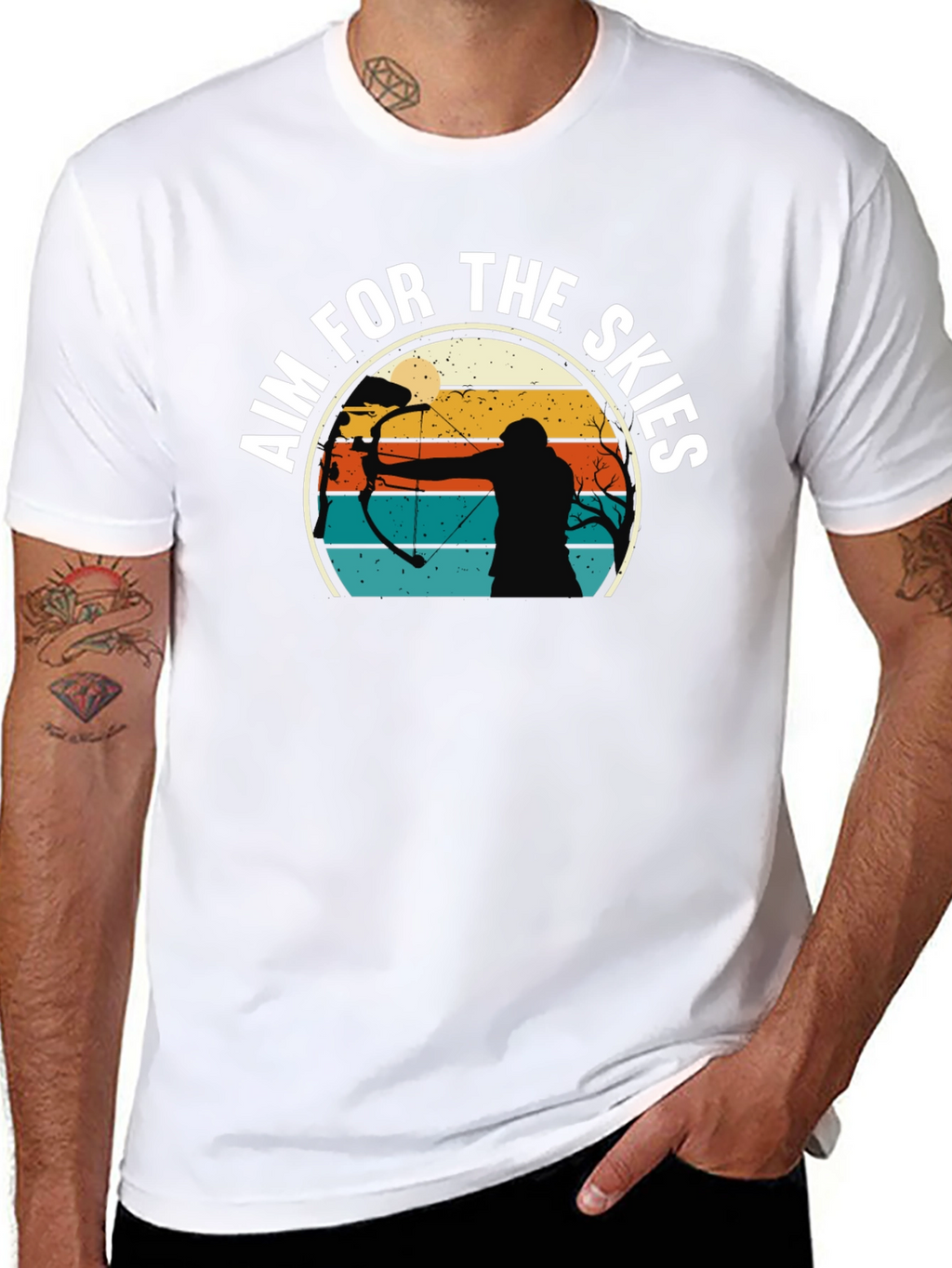 Aim For The Skies Retro Archer Graphic T-Shirt