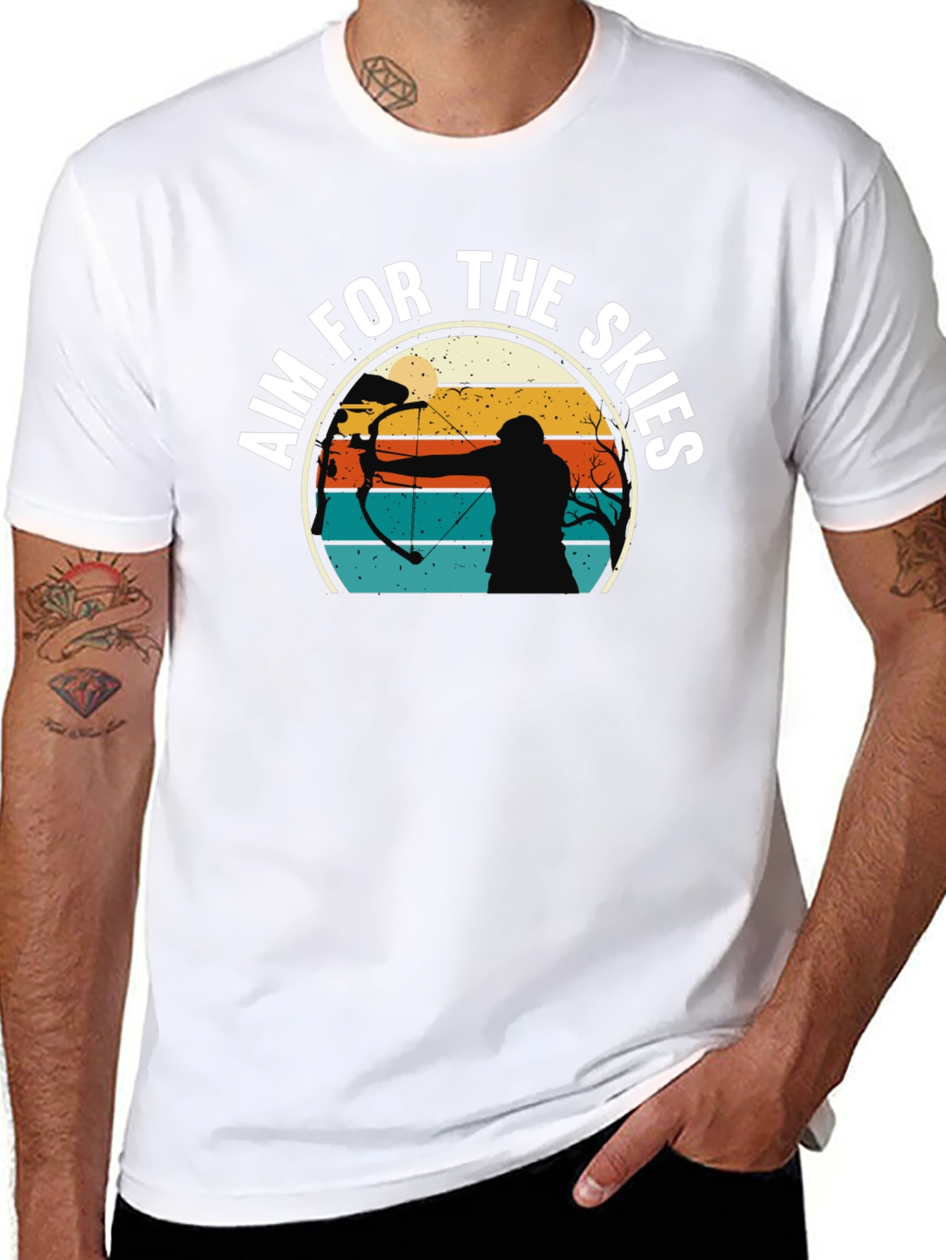 Aim For The Skies Retro Archer Graphic T-Shirt