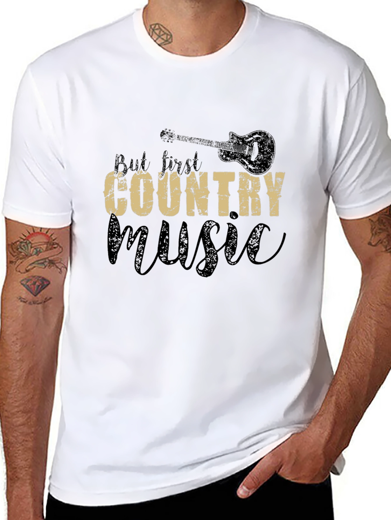 But First Country Music Black T-Shirt