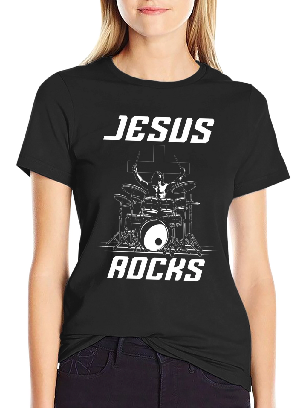 Jesus Rocks Black T-Shirt