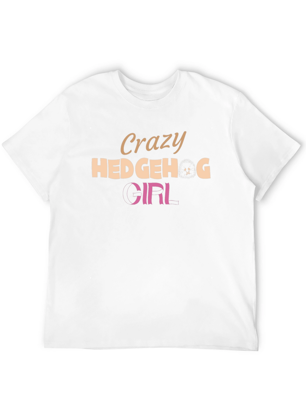 Crazy Hedgehog Girl Black T-Shirt