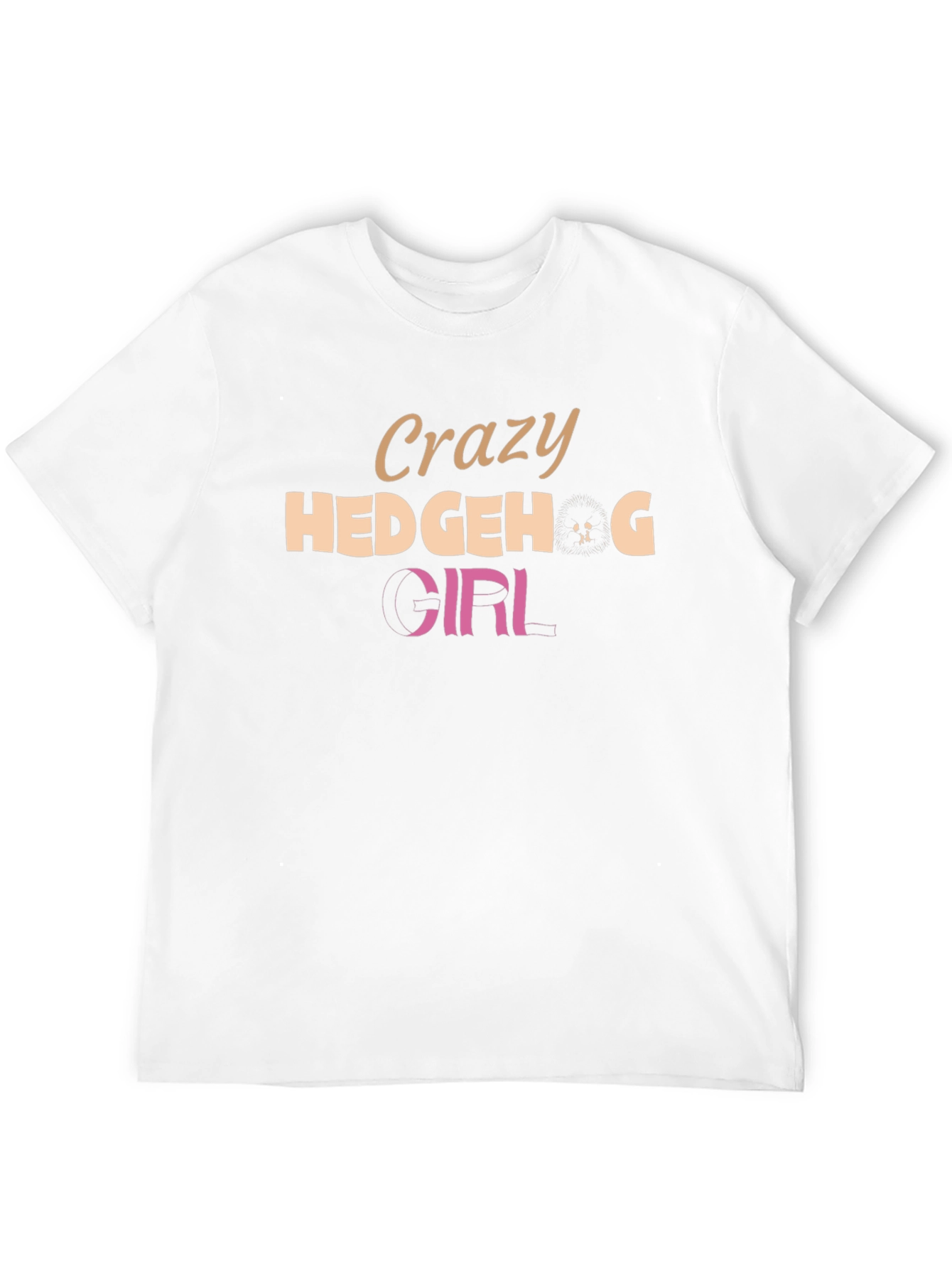 Crazy Hedgehog Girl Black T-Shirt