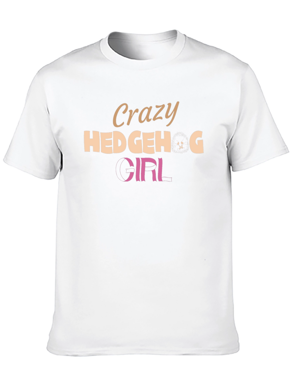 Crazy Hedgehog Girl Black T-Shirt