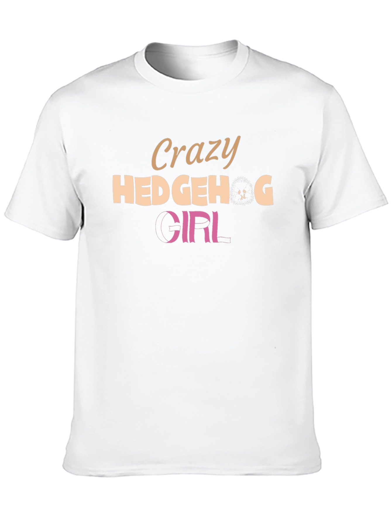 Crazy Hedgehog Girl Black T-Shirt