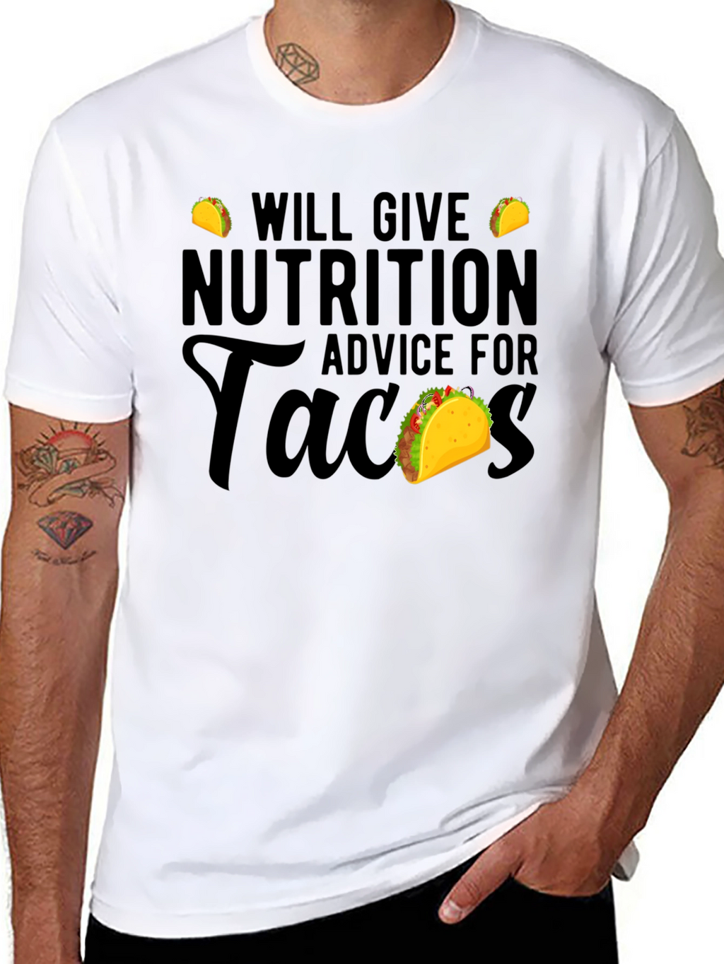 Tacos Nutrition Advice Black T-Shirt
