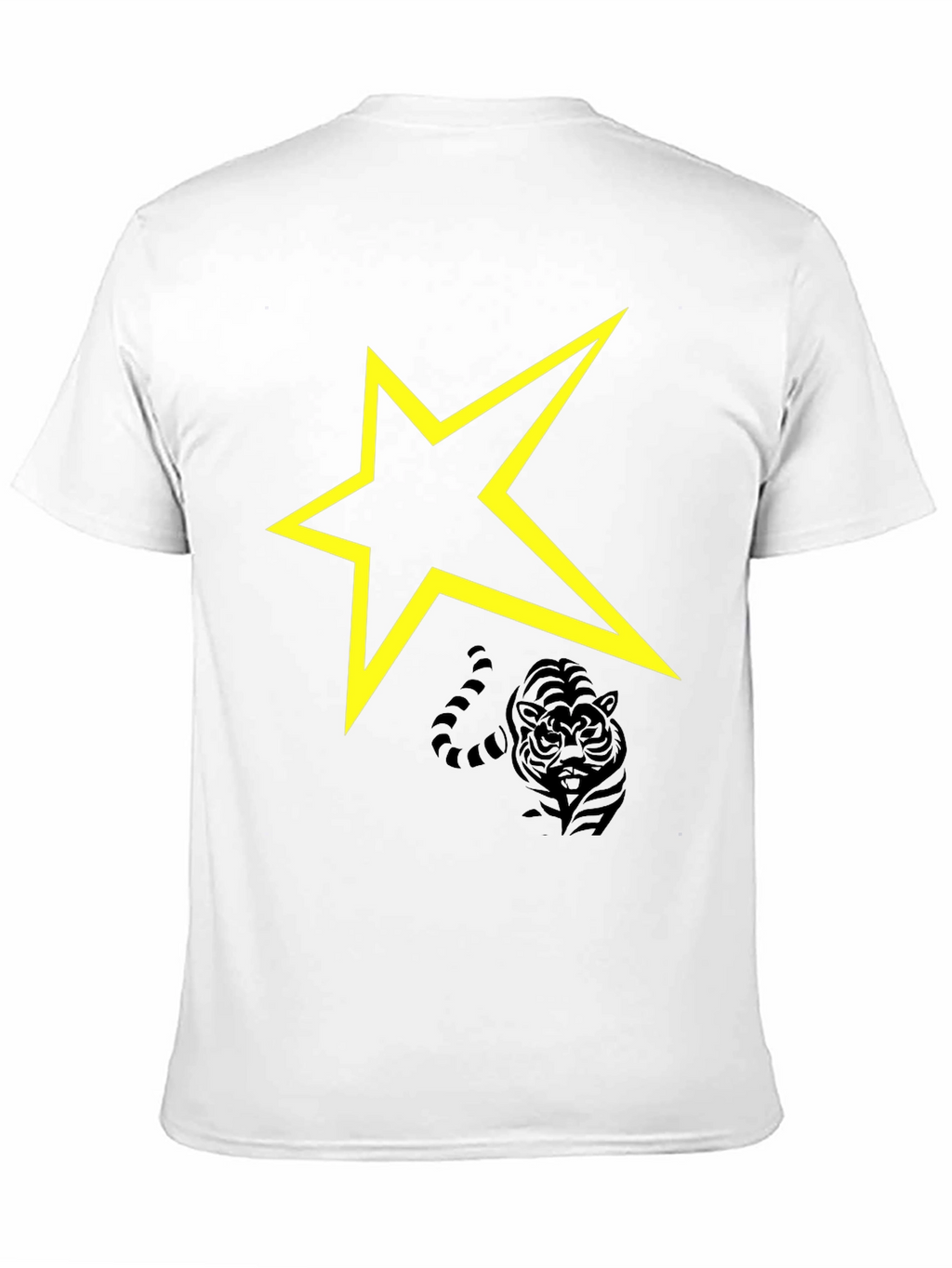 Black T-Shirt with Yellow Star Graphic
