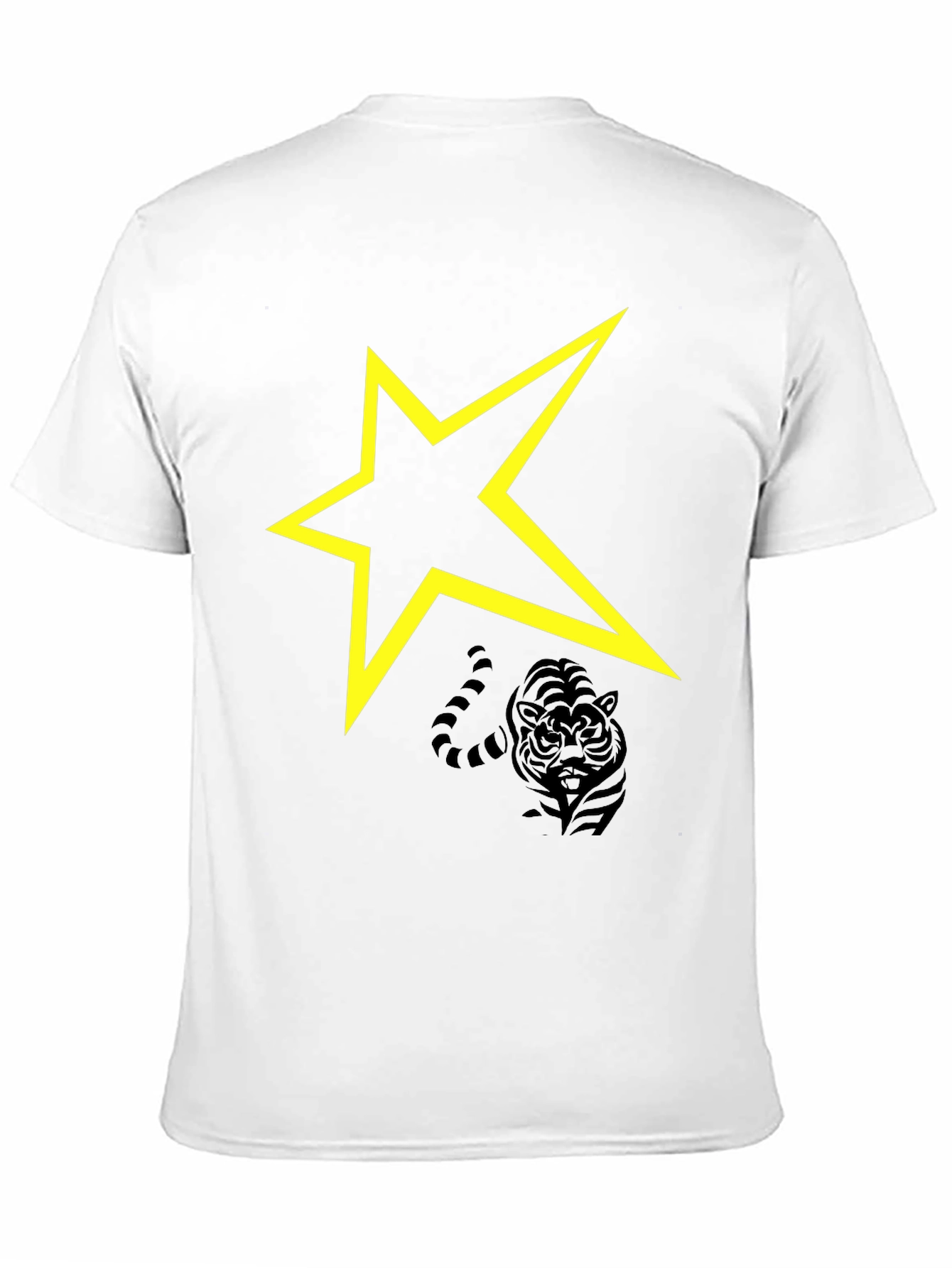 Black T-Shirt with Yellow Star Graphic