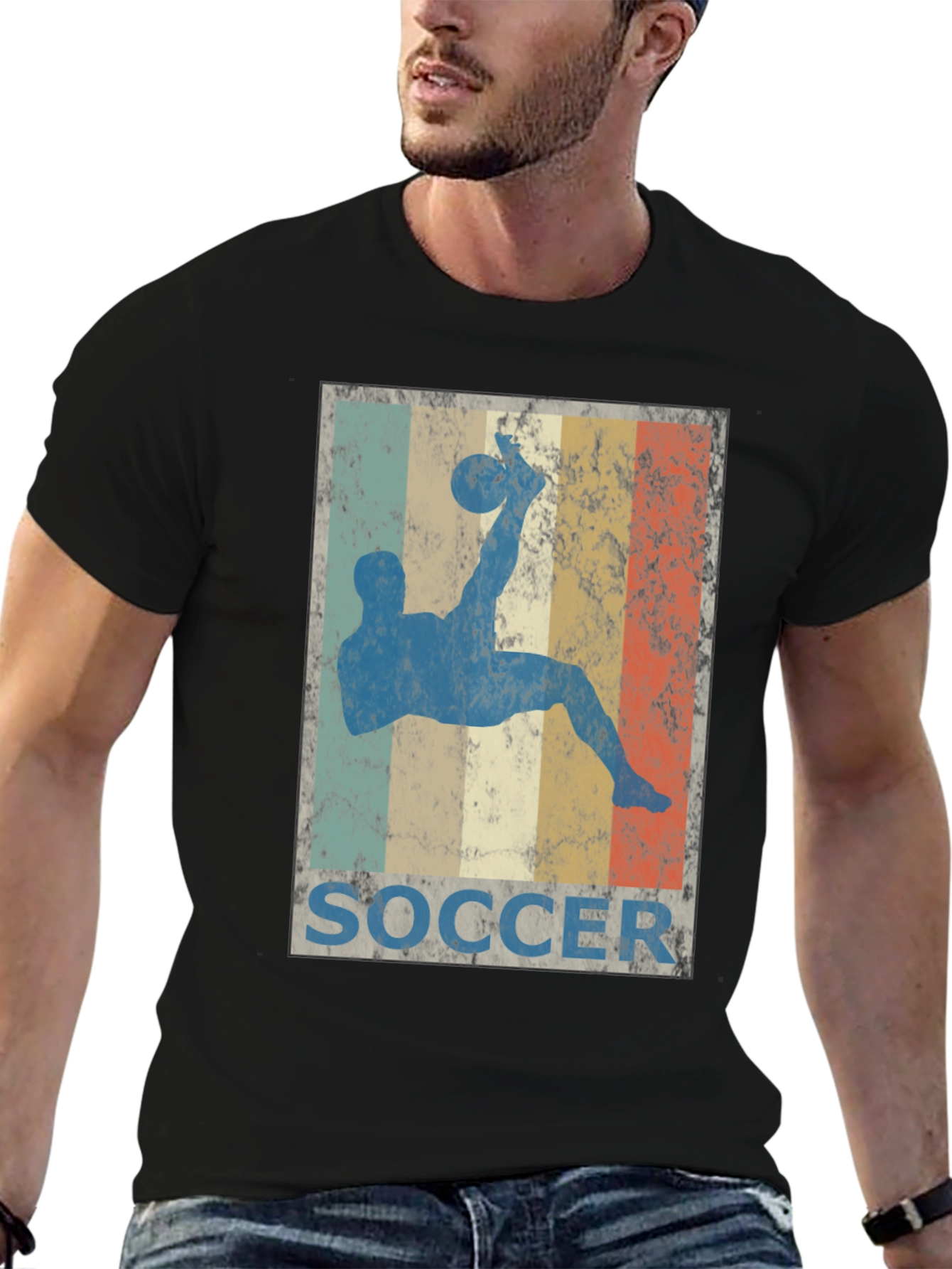 Vintage Soccer Kick T-Shirt - Retro Style