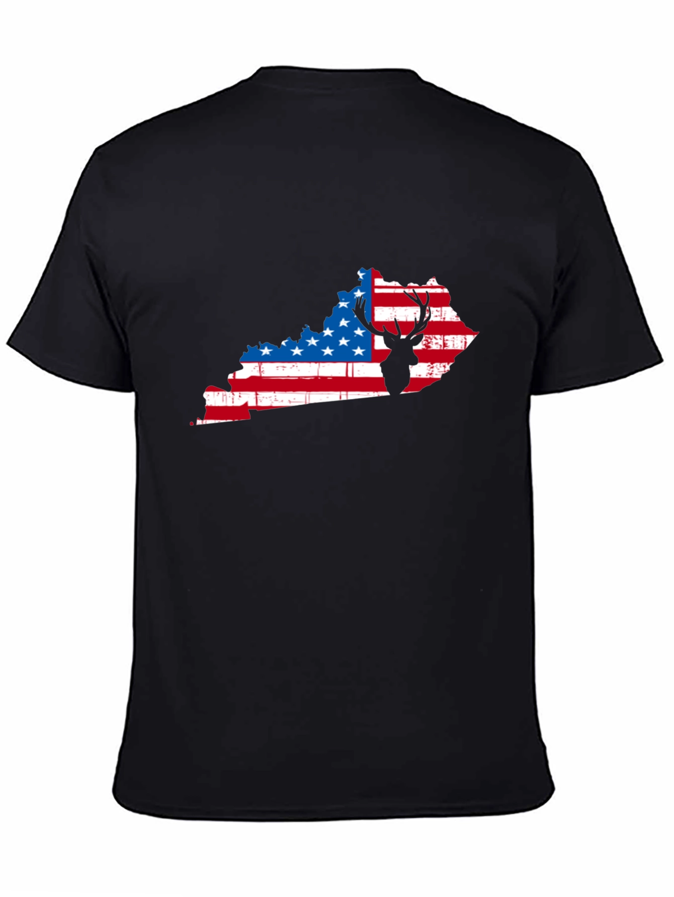 Patriotic Kentucky Deer Black T-Shirt