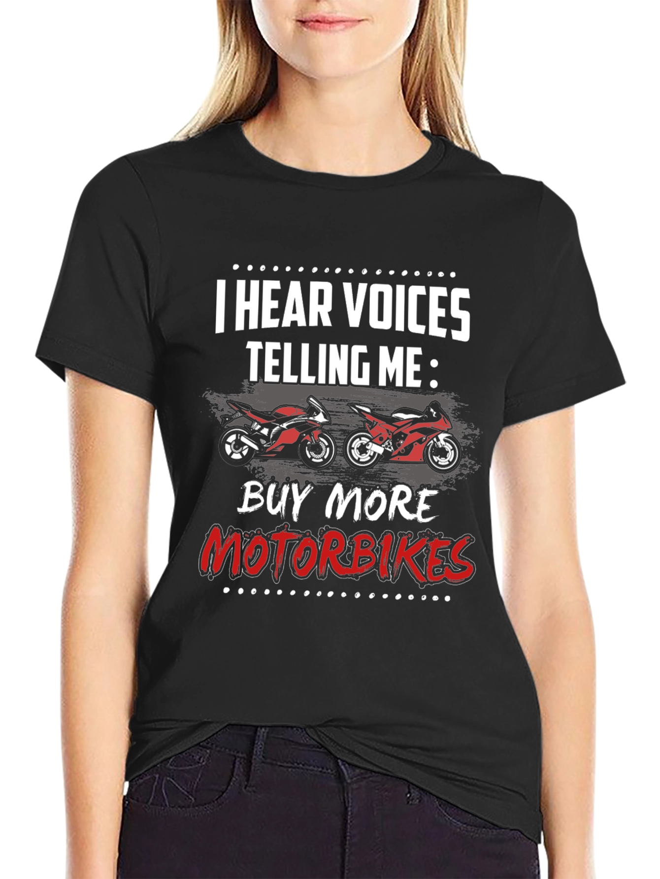 Motorbike Graphic T-Shirt - I Hear Voices Telling Me