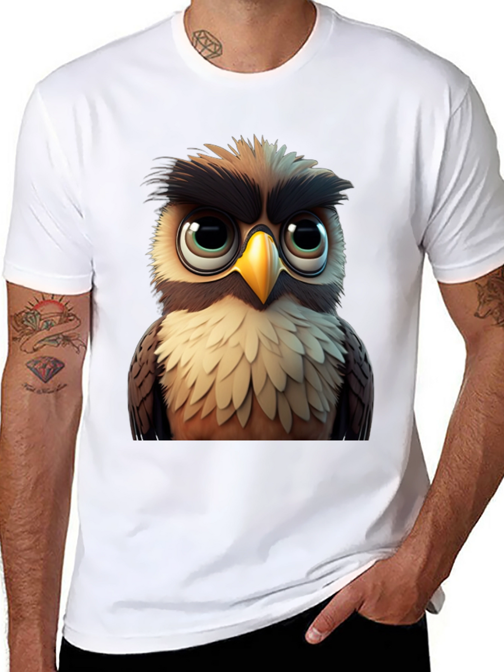 Owl Graphic Black T-Shirt - Soft Cotton Tee