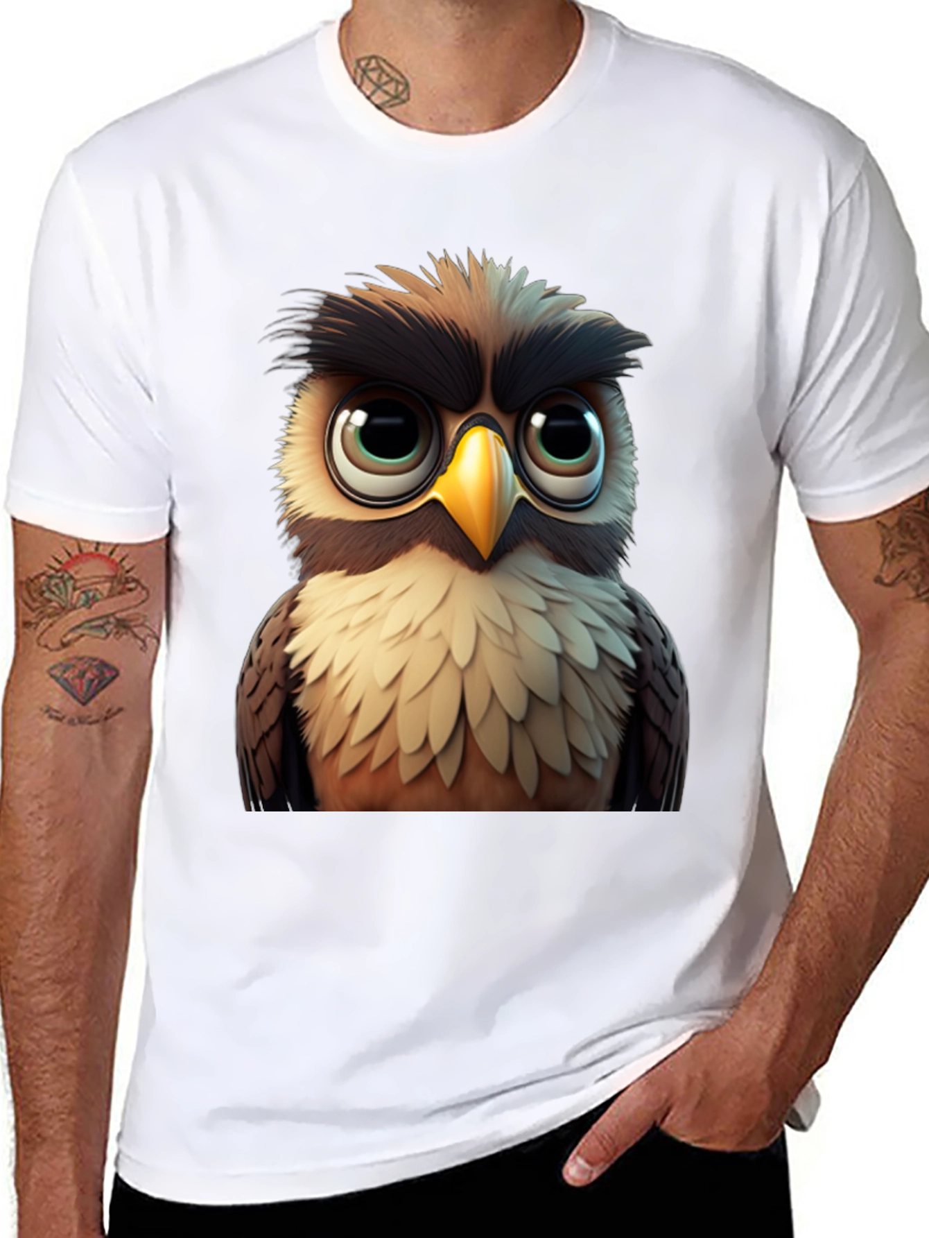 Owl Graphic Black T-Shirt - Soft Cotton Tee
