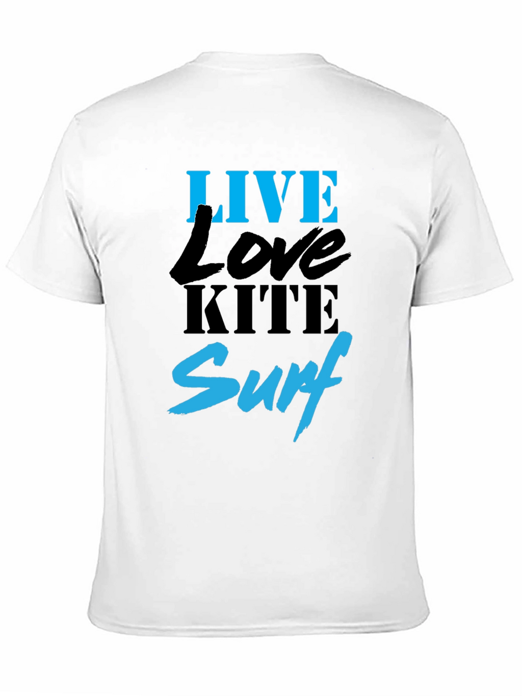 Live Love Kite Surf Black Graphic T-Shirt