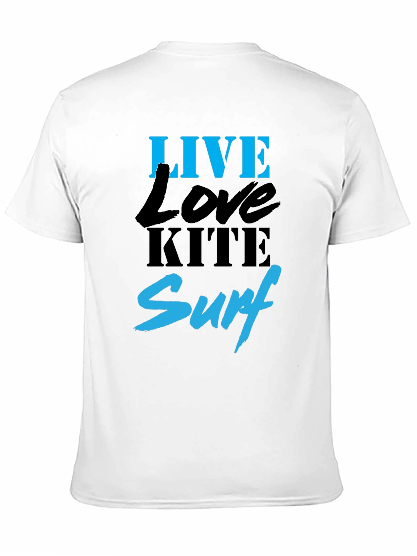 Live Love Kite Surf Black Graphic T-Shirt