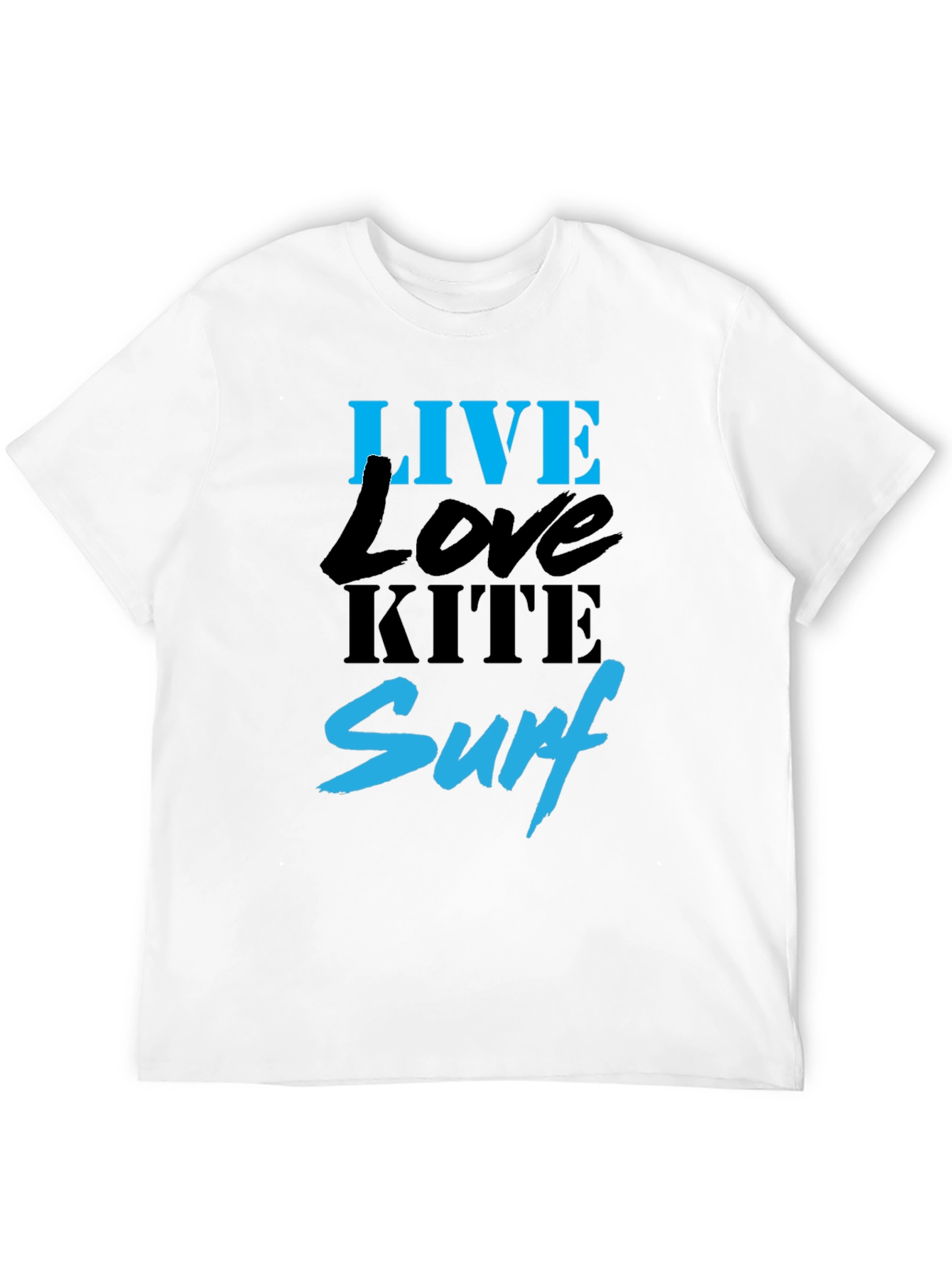 Live Love Kite Surf Black Graphic T-Shirt