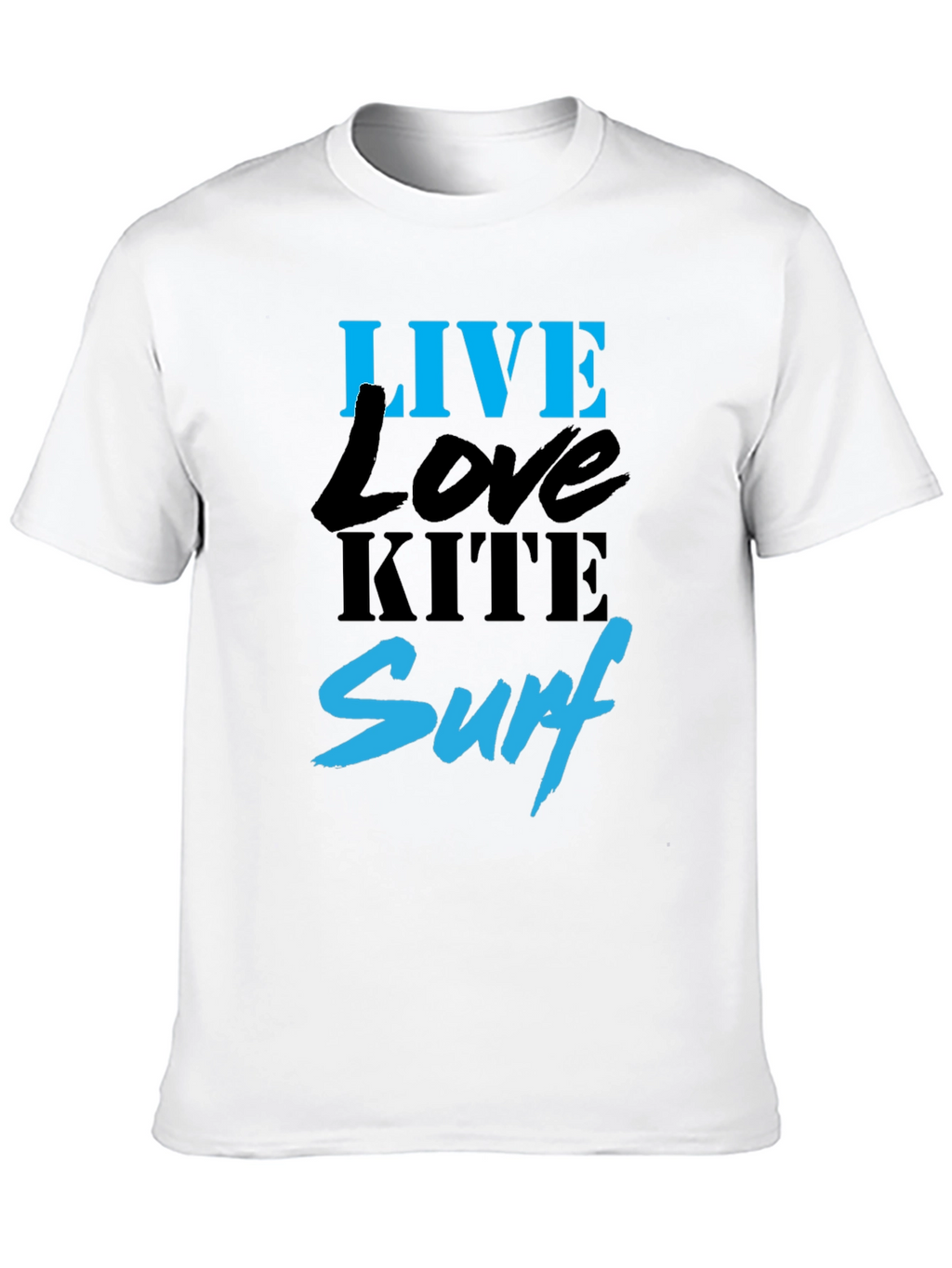 Live Love Kite Surf Black Graphic T-Shirt
