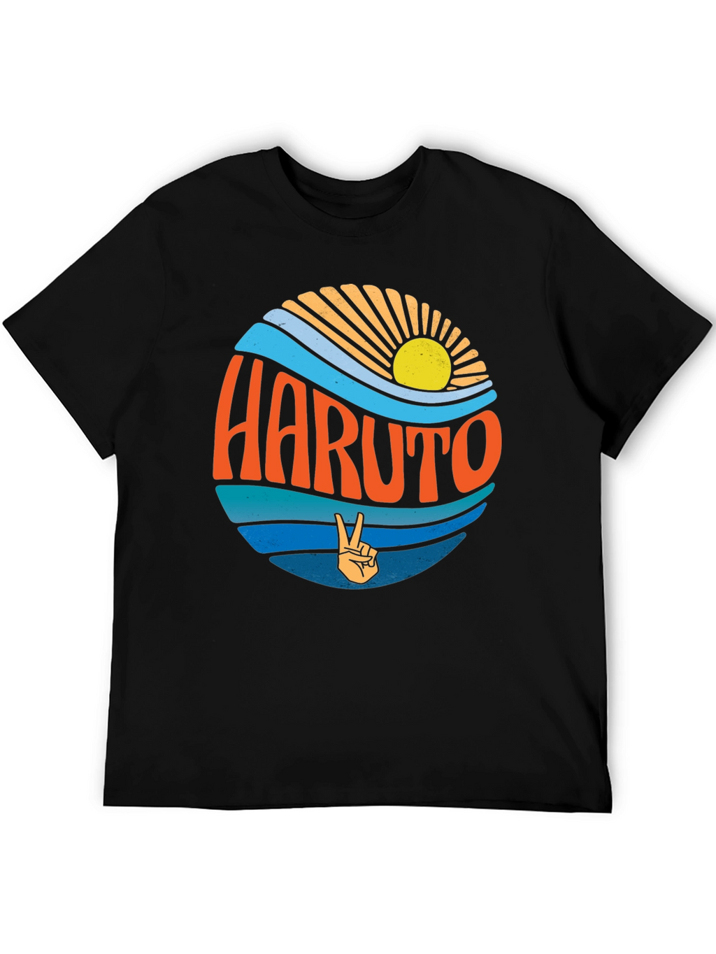 Retro Haruto Graphic Tee - Peace and Sun Design