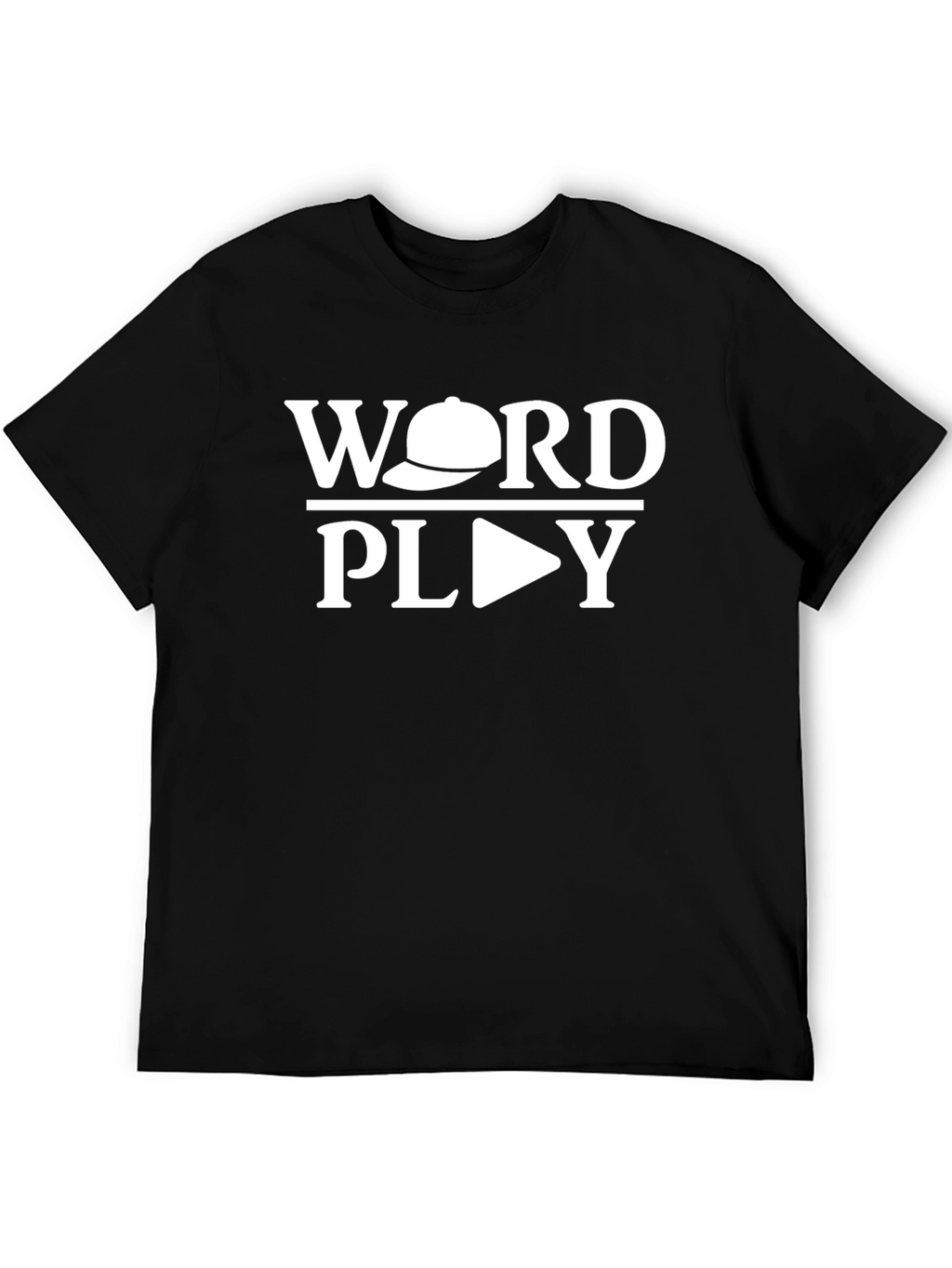 Word Play Graphic Tee - Black Cotton T-Shirt