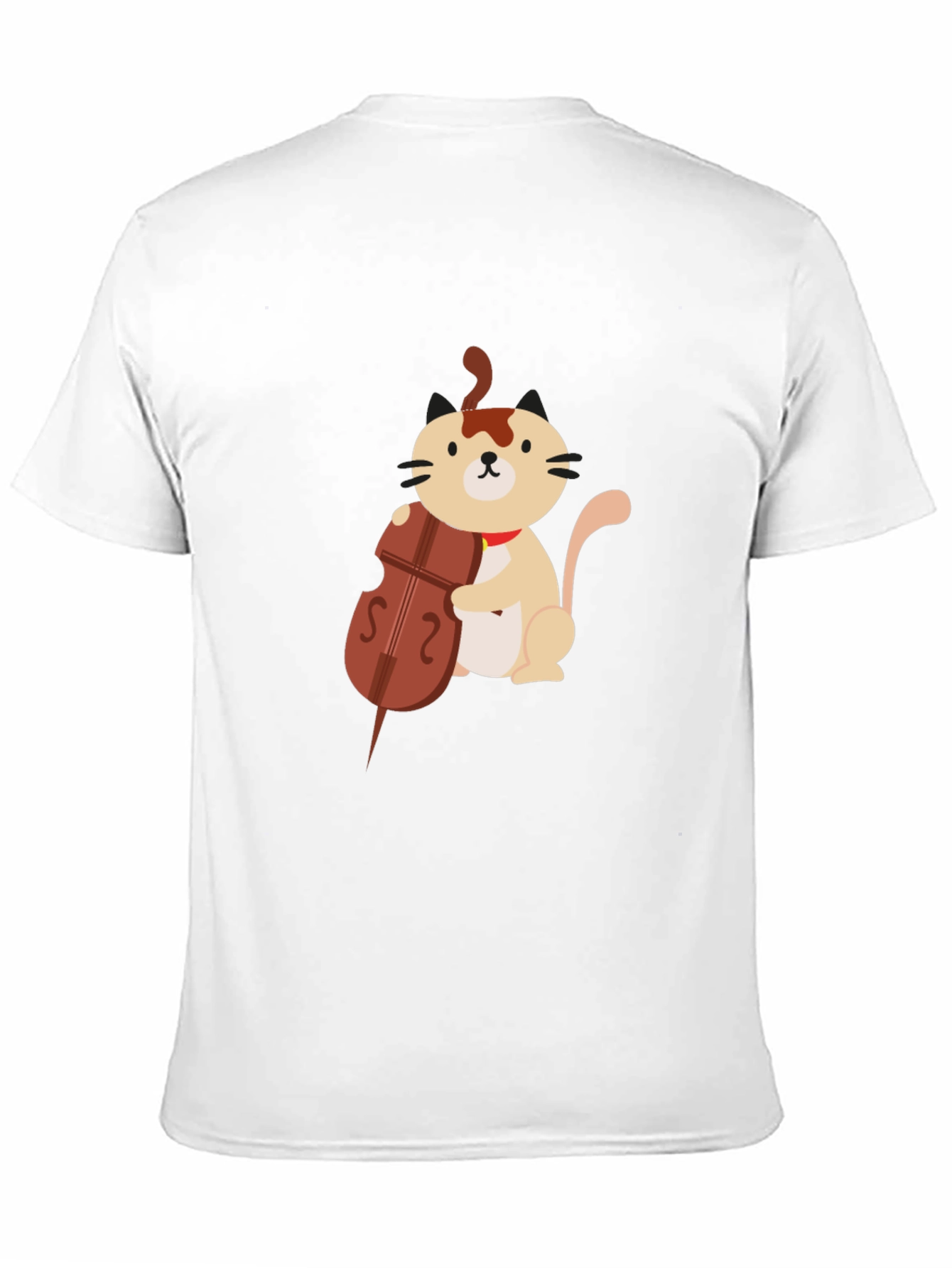 Cat Playing Cello Graphic Tee - Black Unisex T-Shirt