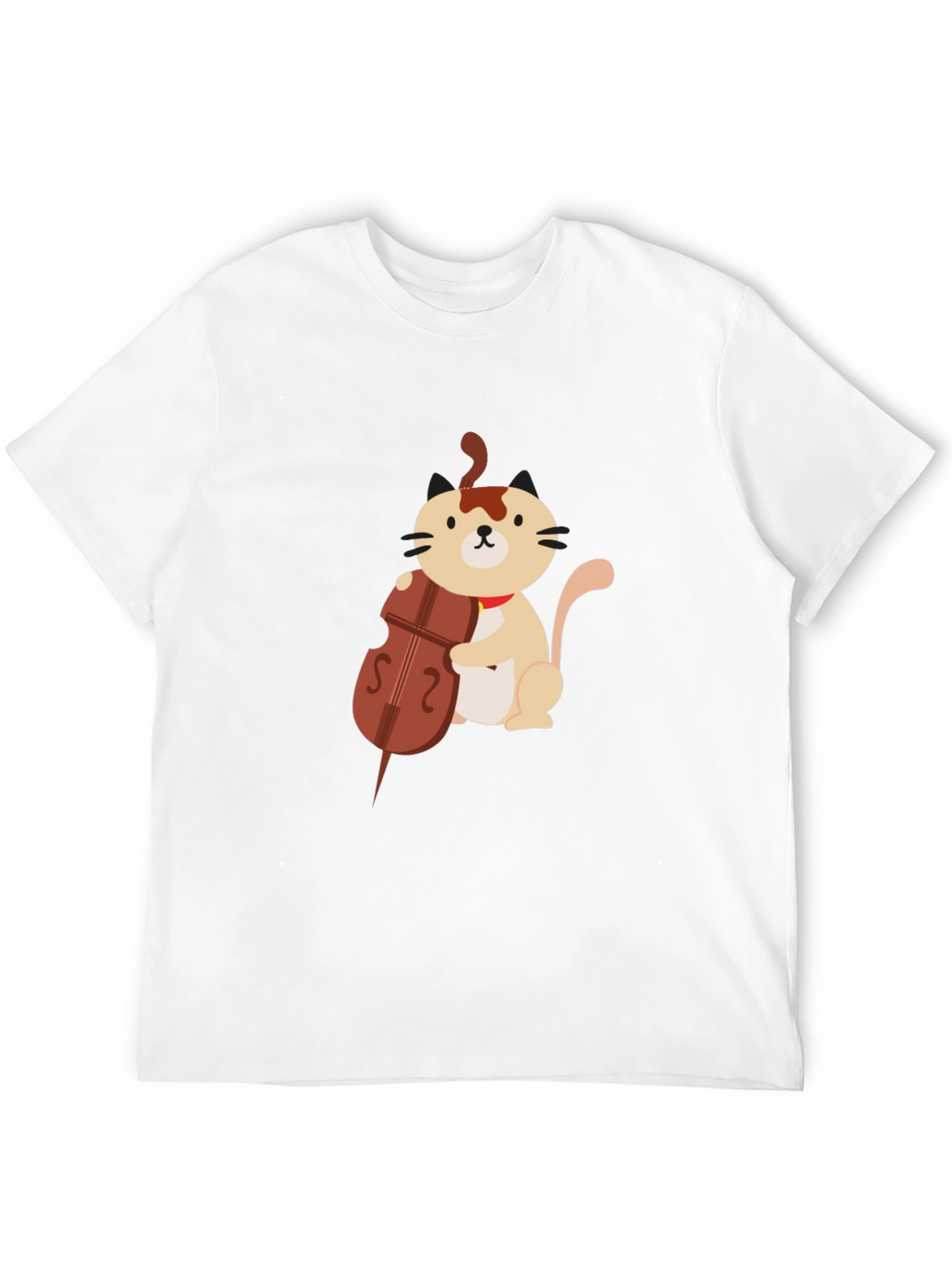 Cat Playing Cello Graphic Tee - Black Unisex T-Shirt