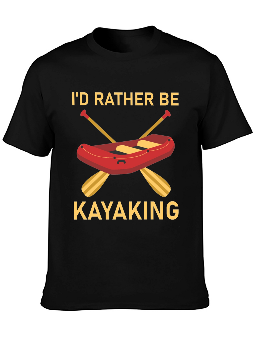 Id Rather Be Kayaking Black T-Shirt