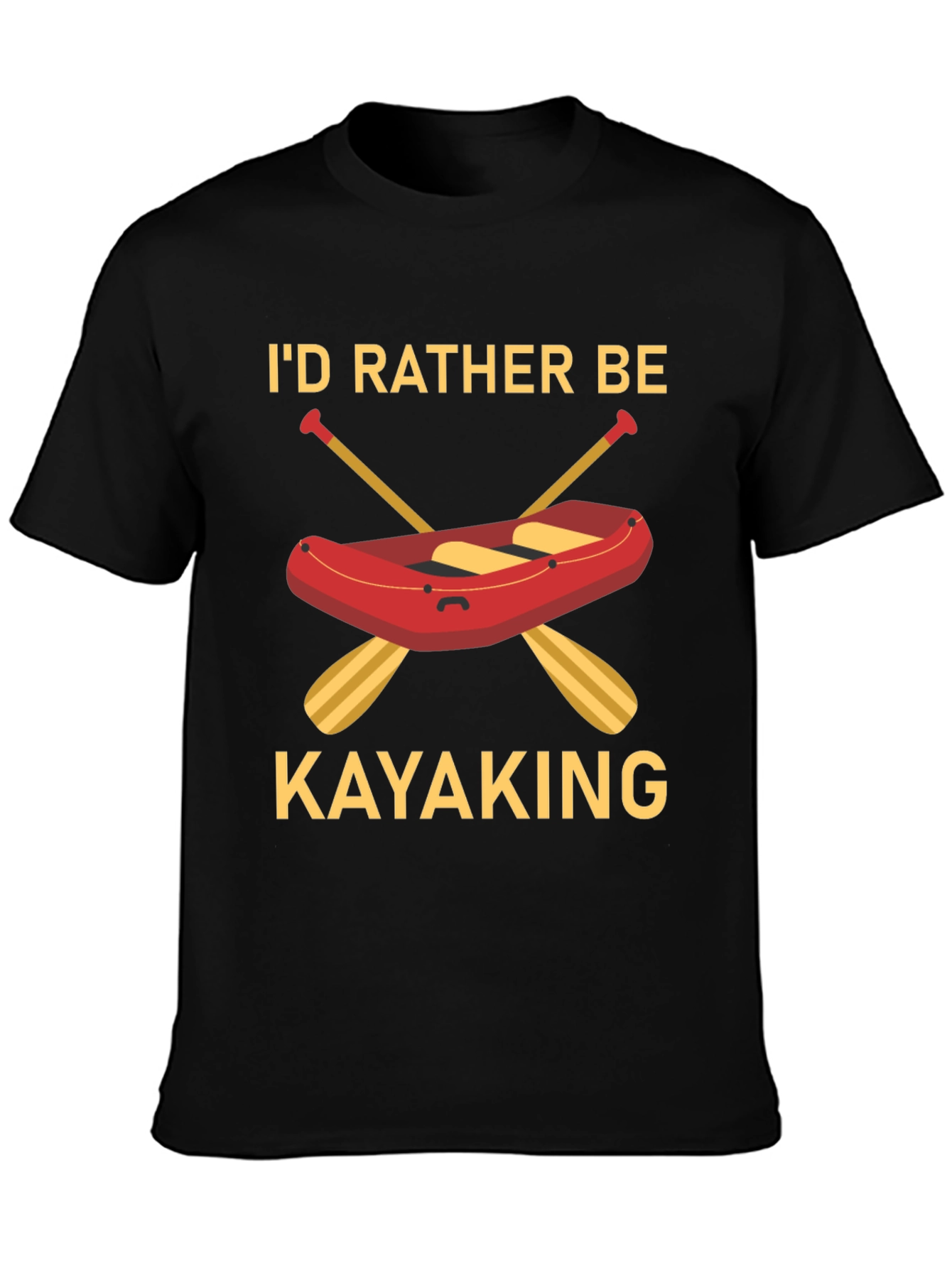 Id Rather Be Kayaking Black T-Shirt