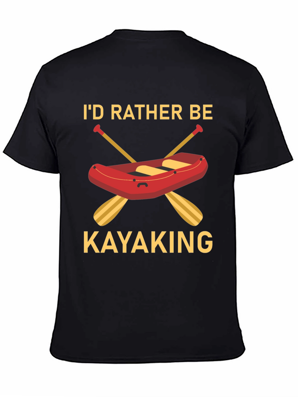 Id Rather Be Kayaking Black T-Shirt