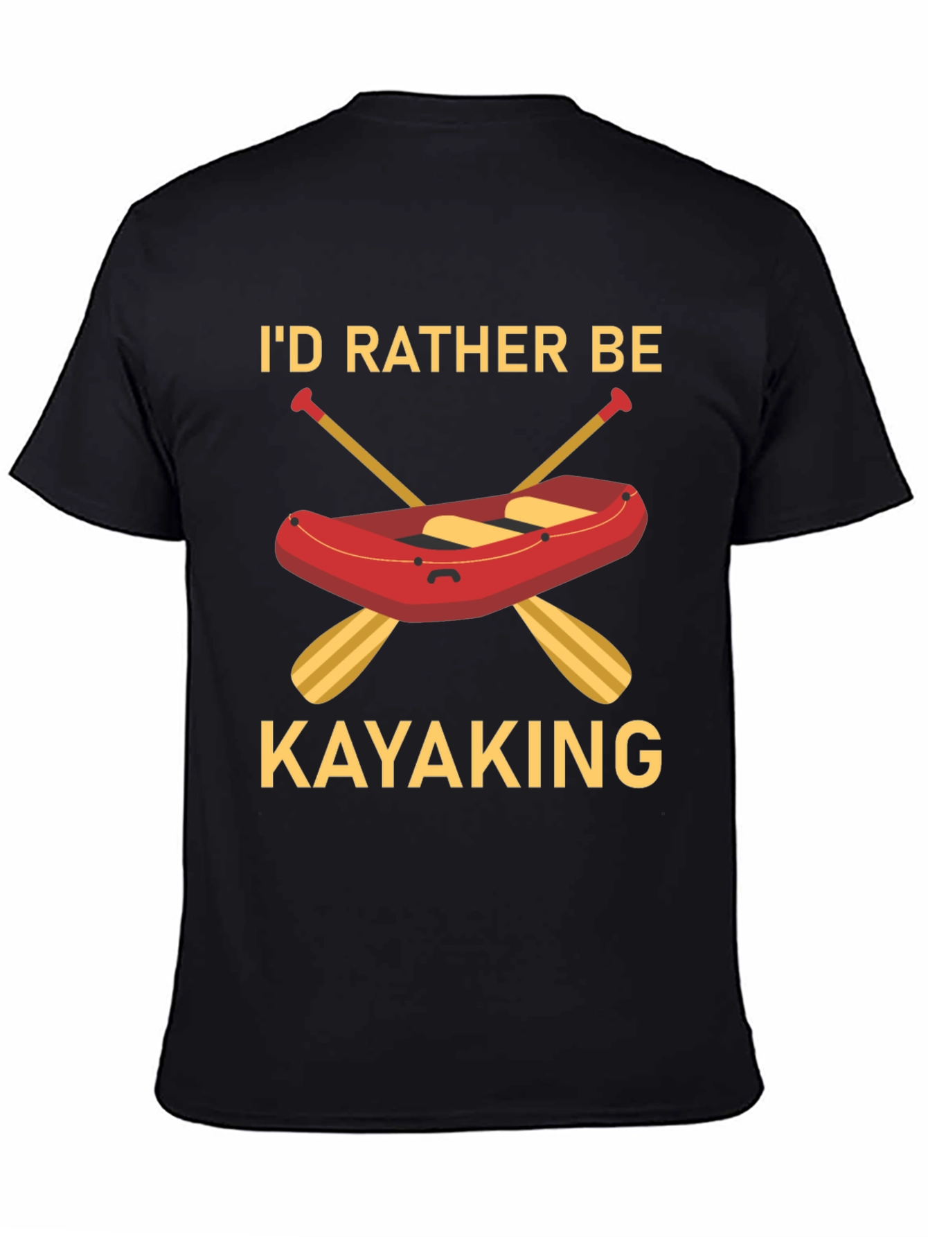 Id Rather Be Kayaking Black T-Shirt