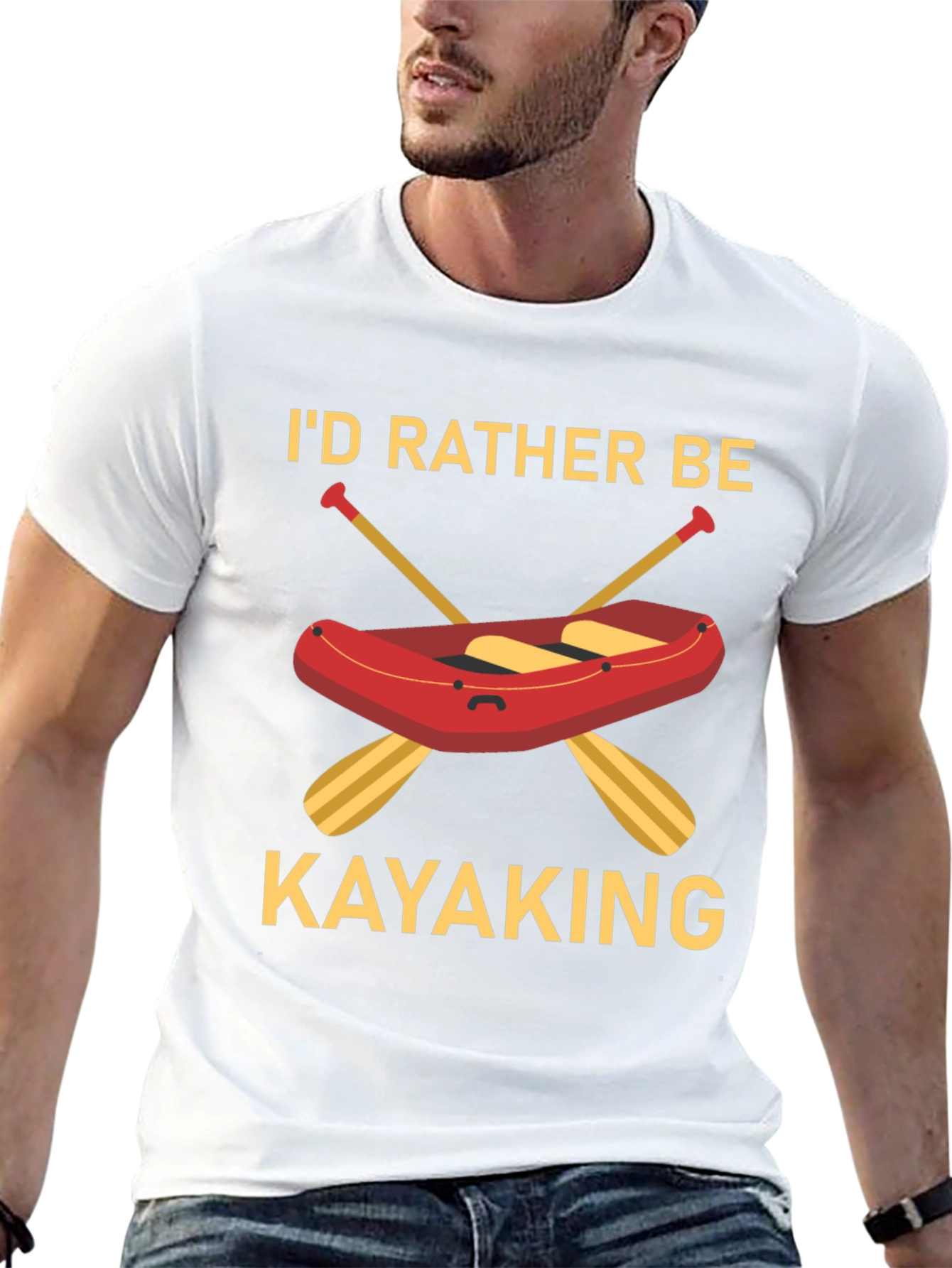 Id Rather Be Kayaking Black T-Shirt
