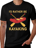 Id Rather Be Kayaking Black T-Shirt