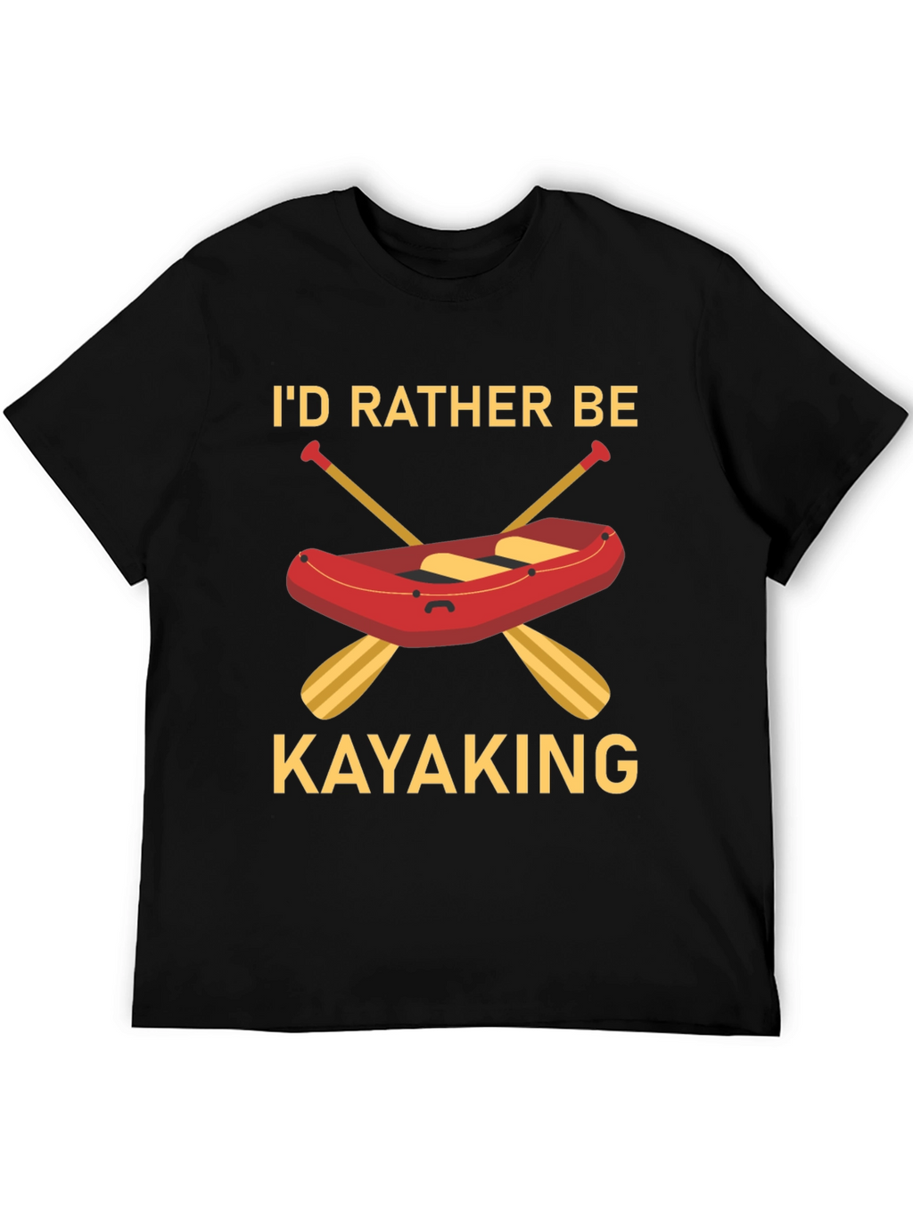 Id Rather Be Kayaking Black T-Shirt