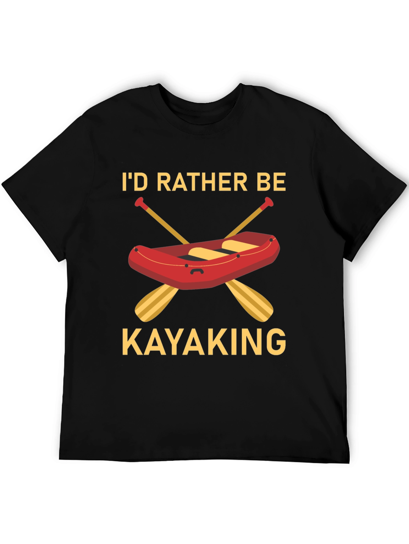 Id Rather Be Kayaking Black T-Shirt