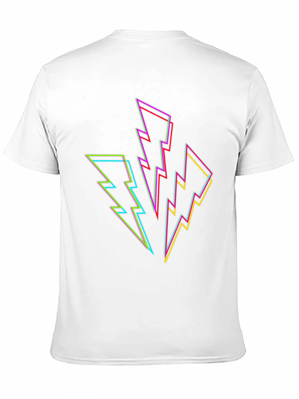 Neon Lightning Bolt Graphic Black T-Shirt