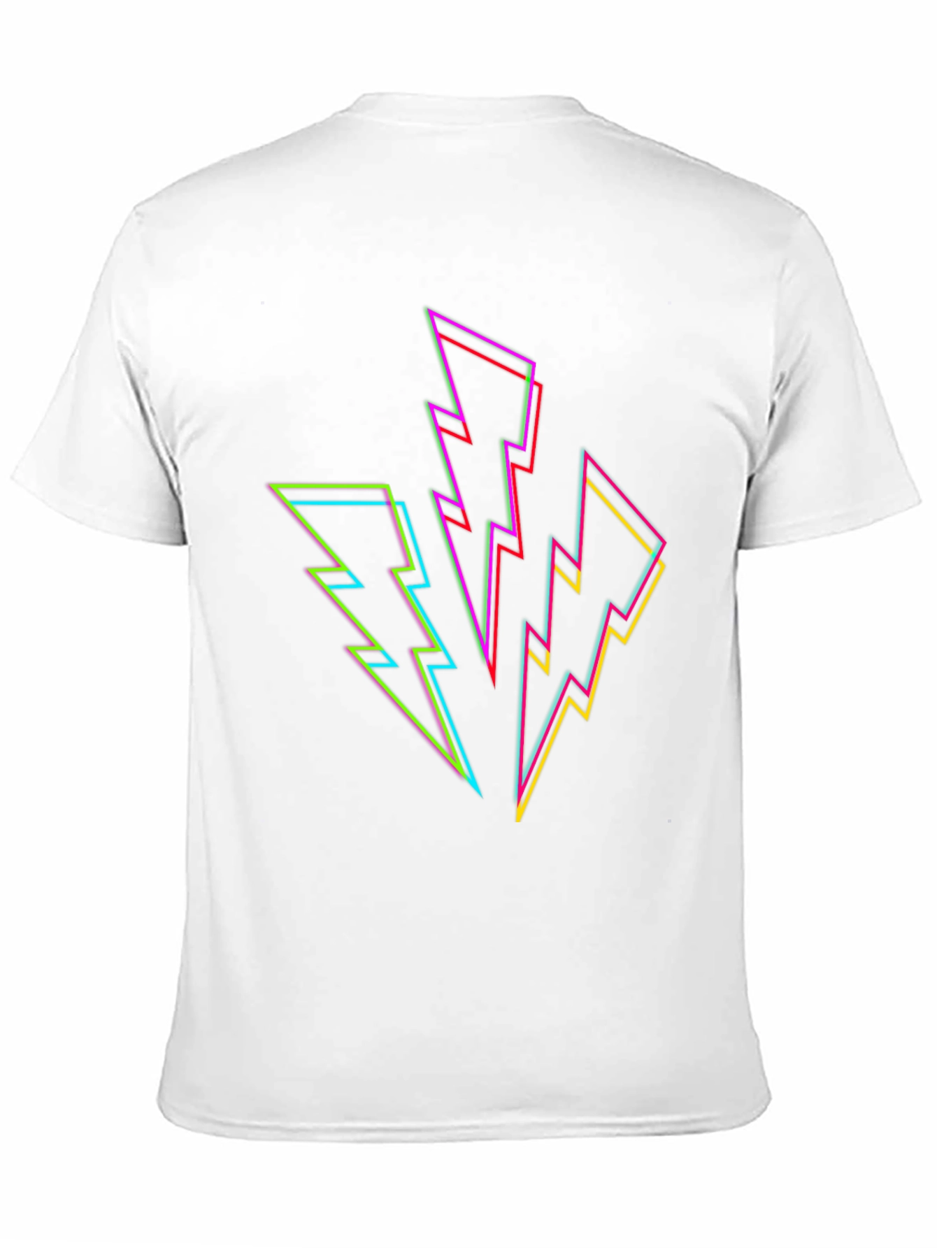 Neon Lightning Bolt Graphic Black T-Shirt