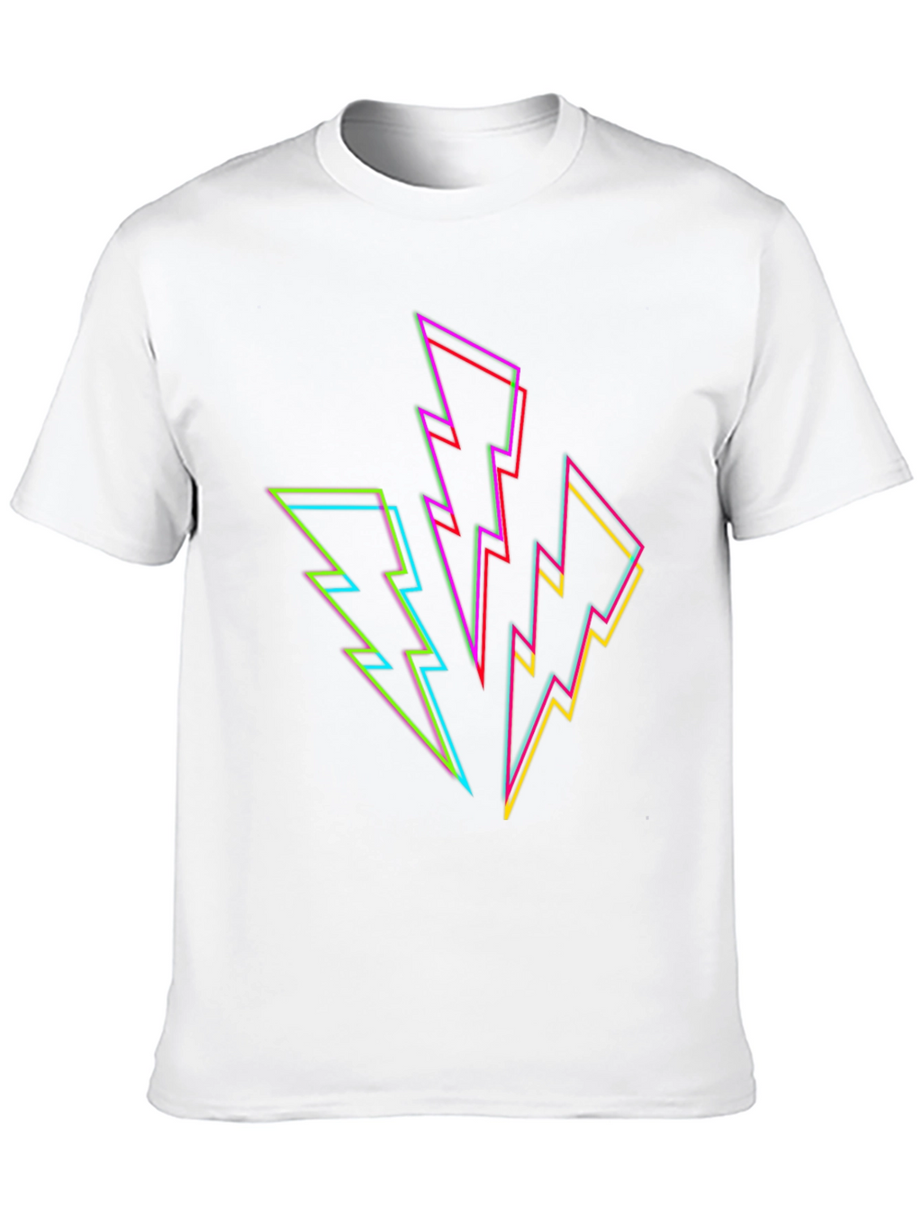 Neon Lightning Bolt Graphic Black T-Shirt