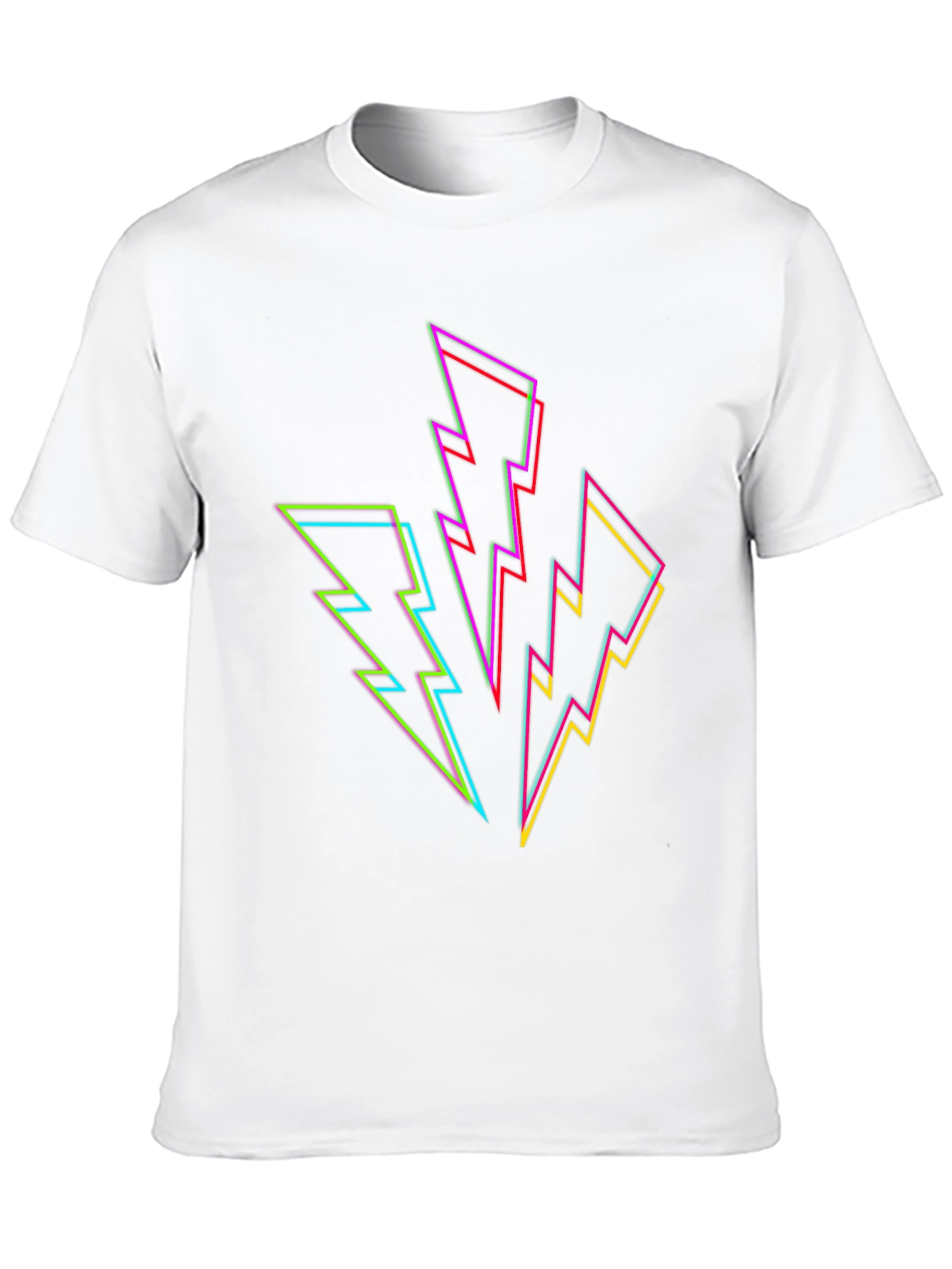 Neon Lightning Bolt Graphic Black T-Shirt