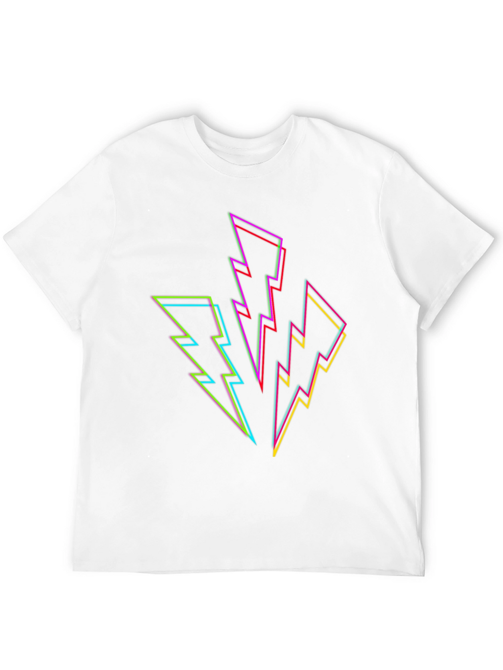 Neon Lightning Bolt Graphic Black T-Shirt