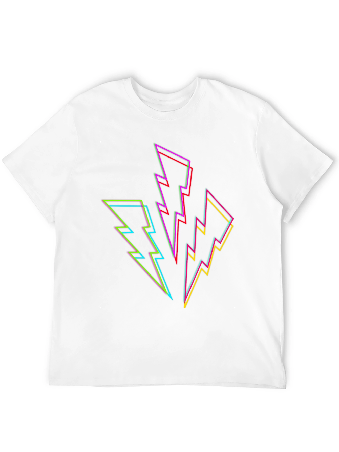 Neon Lightning Bolt Graphic Black T-Shirt
