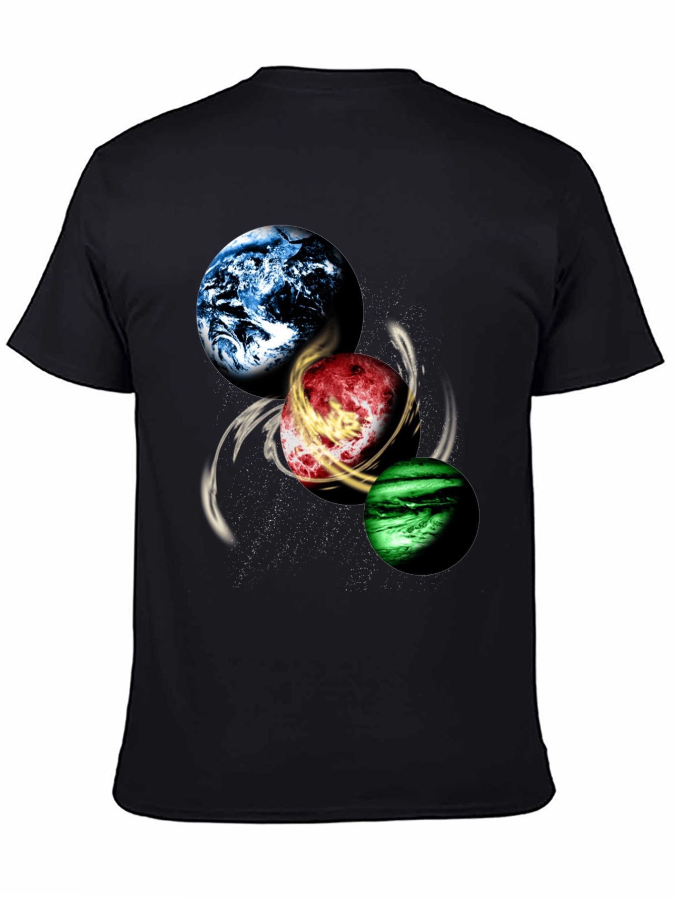 Planetary Swirl Graphic Tee - Black