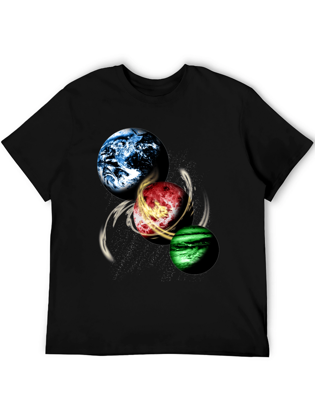 Planetary Swirl Graphic Tee - Black