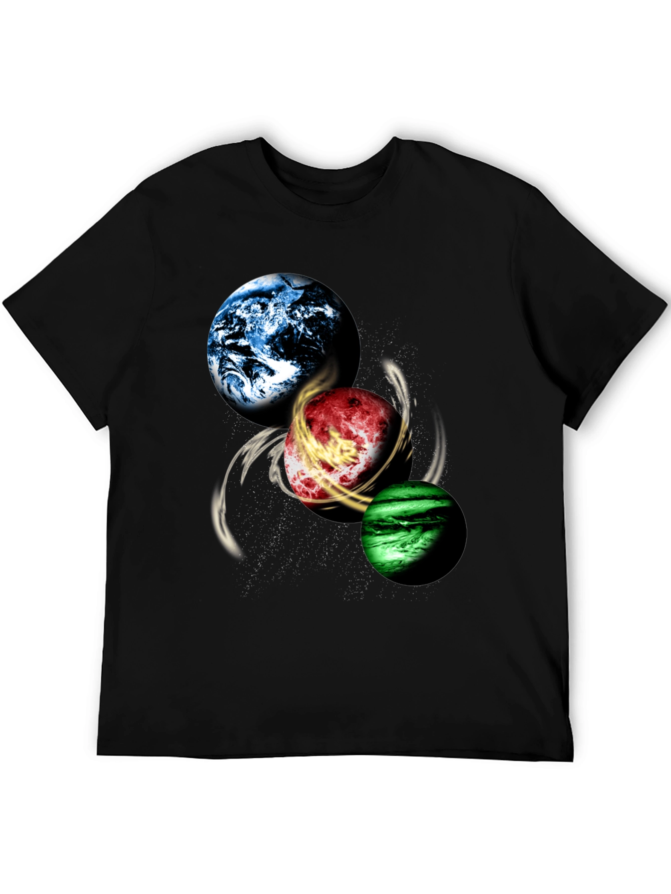 Planetary Swirl Graphic Tee - Black