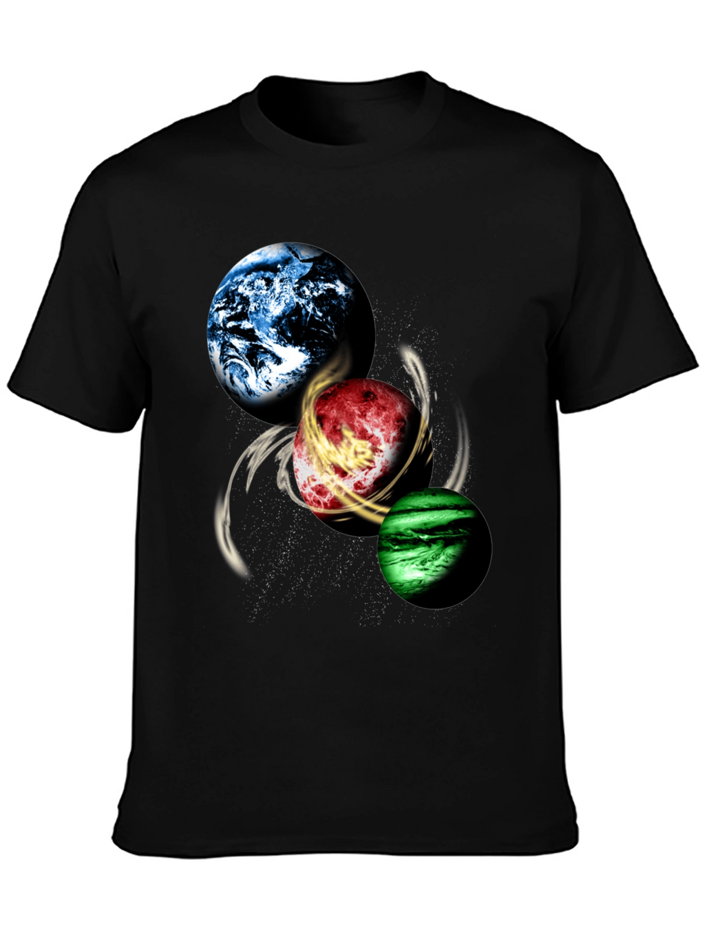 Planetary Swirl Graphic Tee - Black