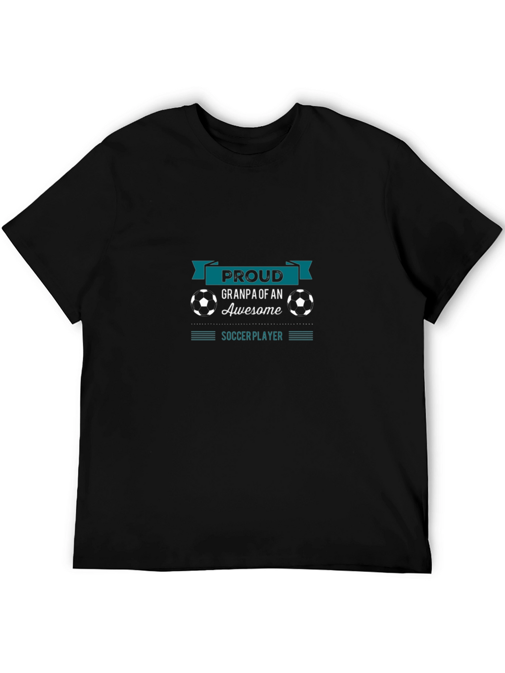 Proud Granpa Soccer Player Black T-Shirt