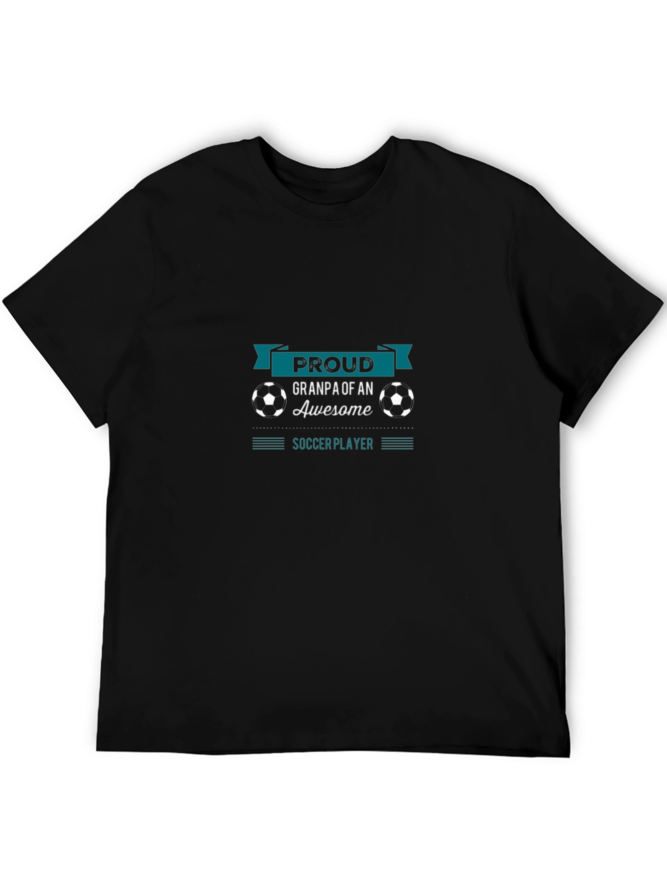Proud Granpa Soccer Player Black T-Shirt