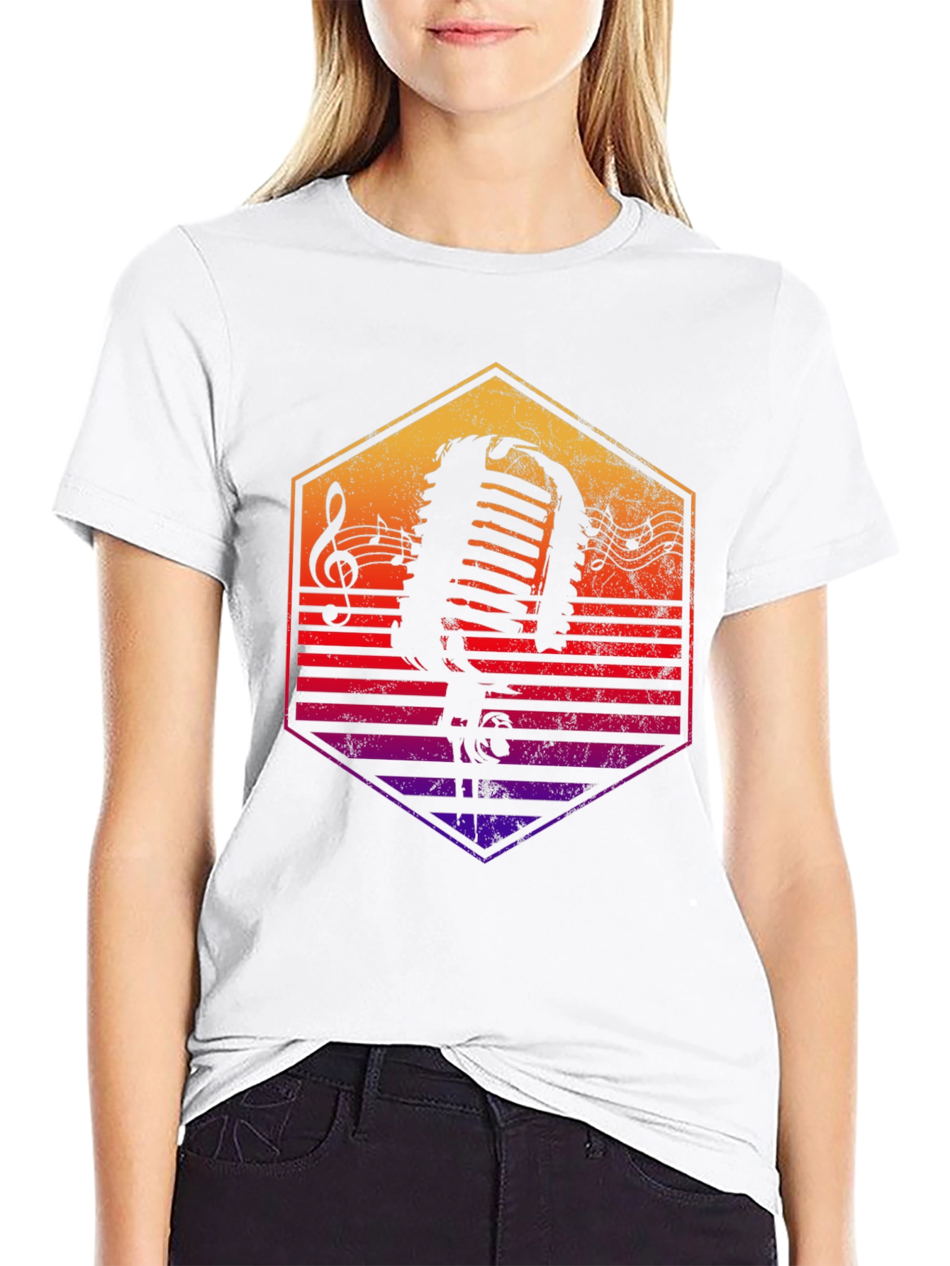 Retro Microphone Graphic T-Shirt - Music Lover Tee