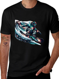 Galaxy Snowboarder Graphic Tee - Black