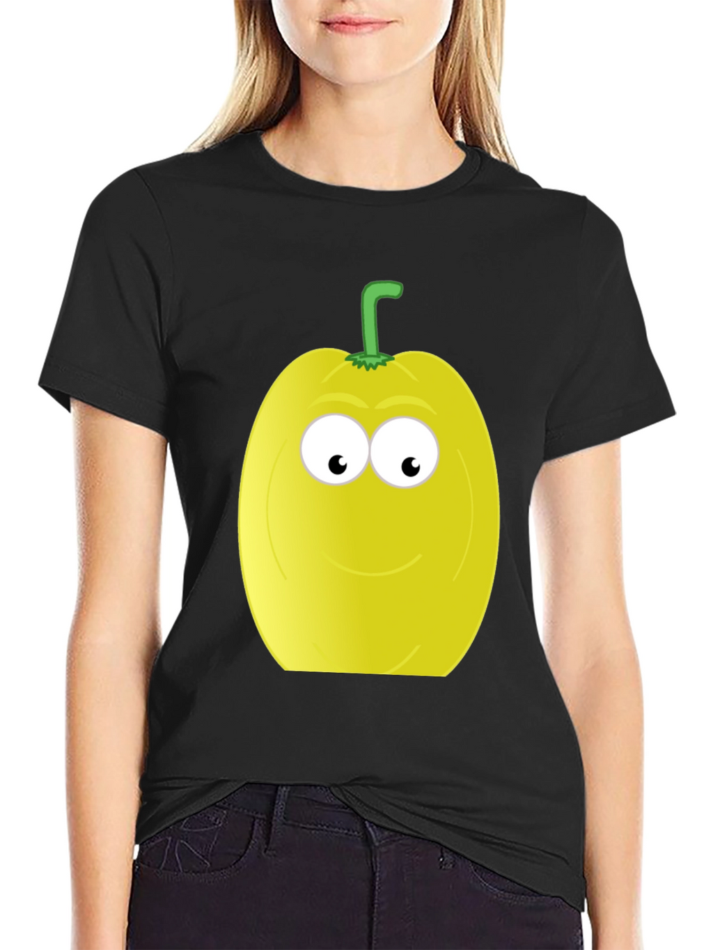 Funny Fruit Face T-Shirt - Black Cotton Tee
