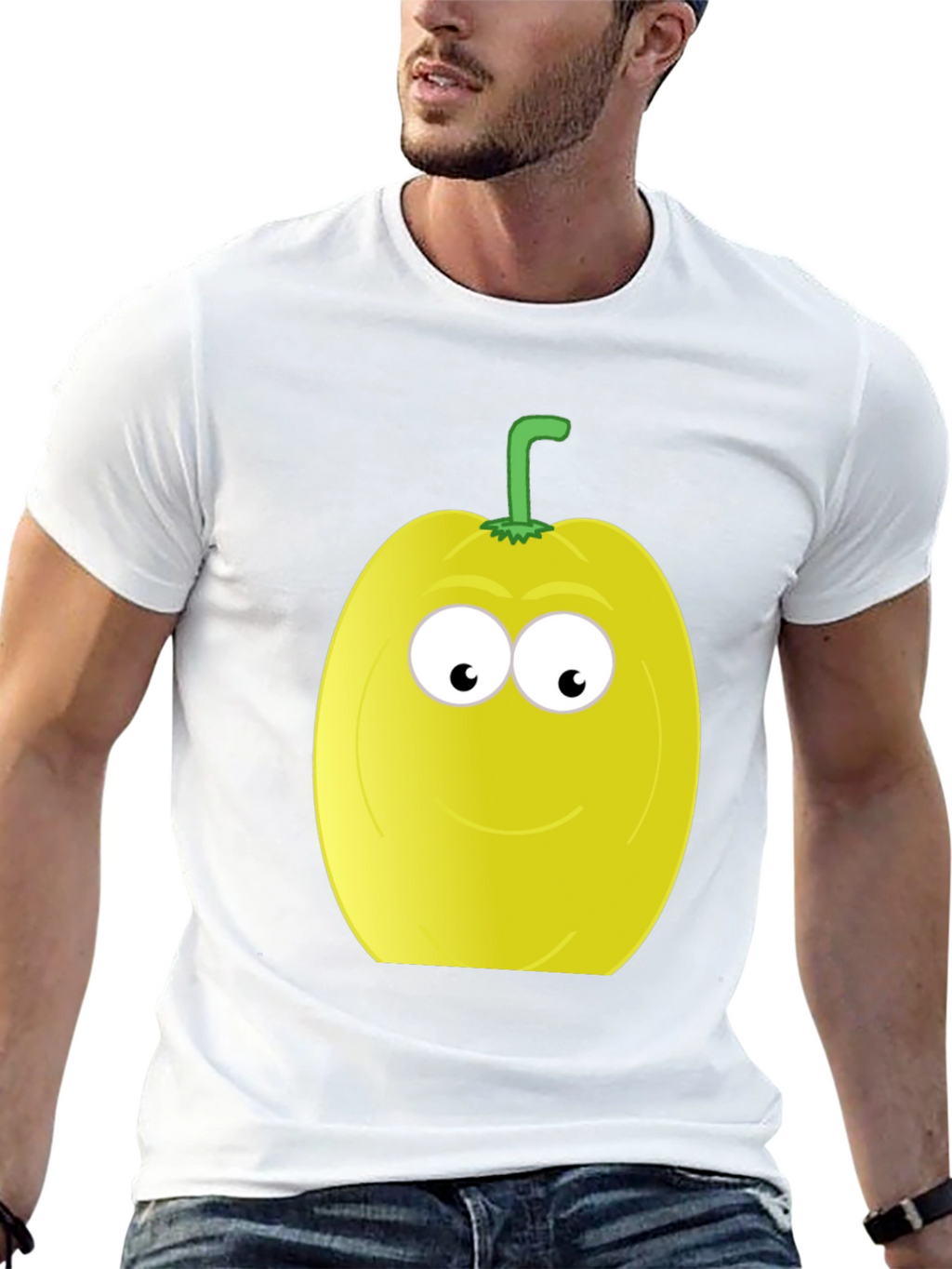 Funny Fruit Face T-Shirt - Black Cotton Tee